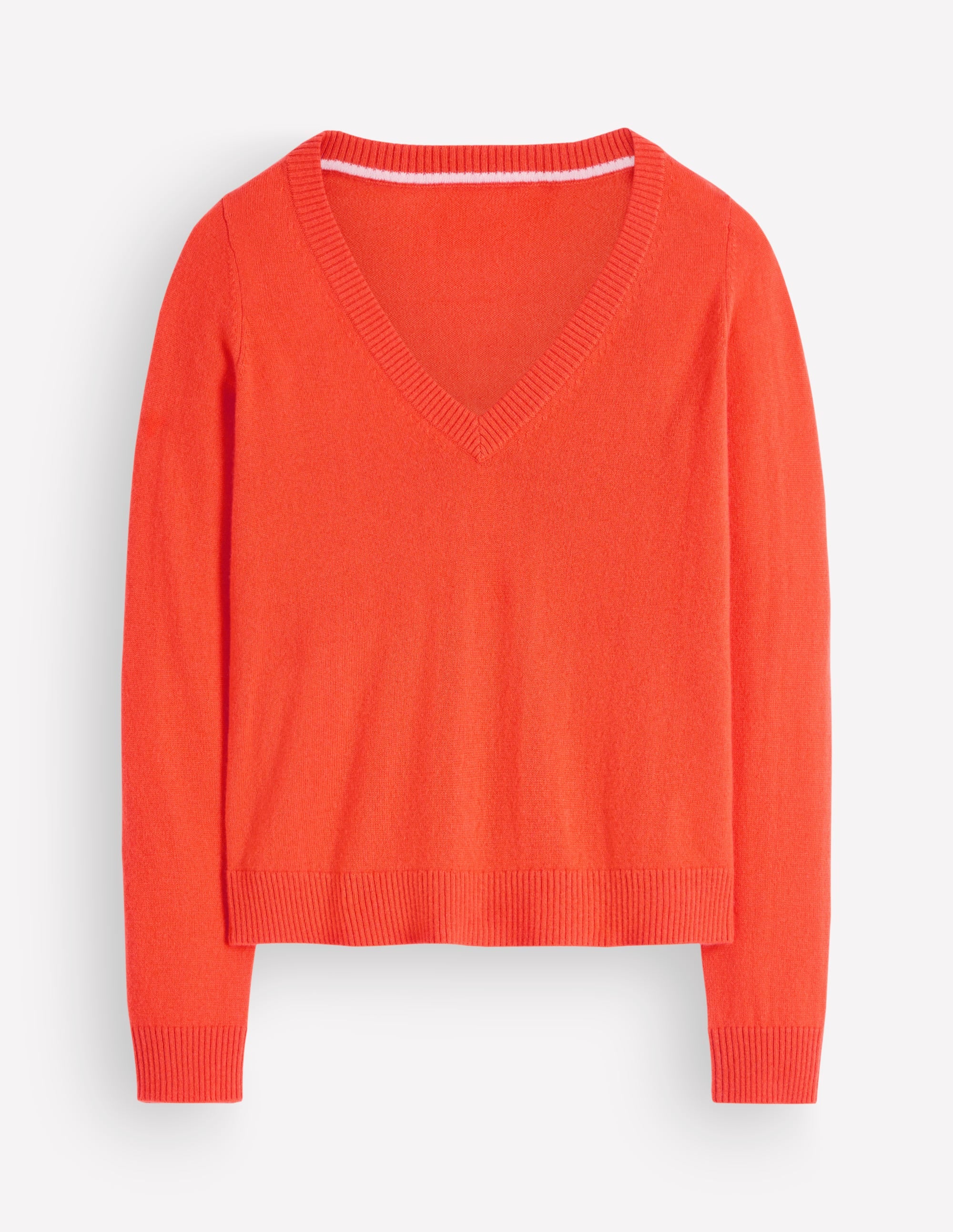 Elsie Cashmere V Neck Jumper-Tigerlily - Image 5