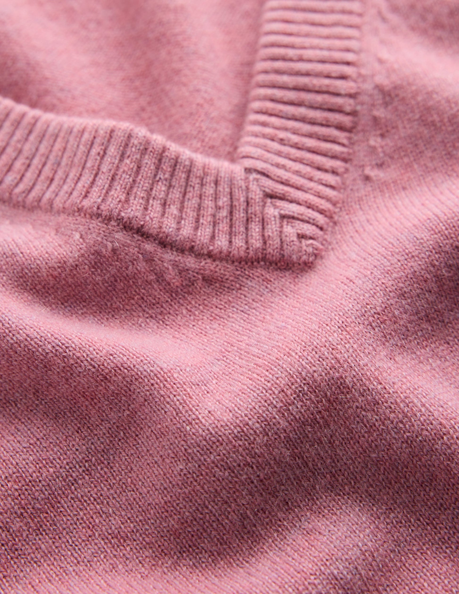 Elsie Cashmere V Neck Jumper-Pink Heather-7