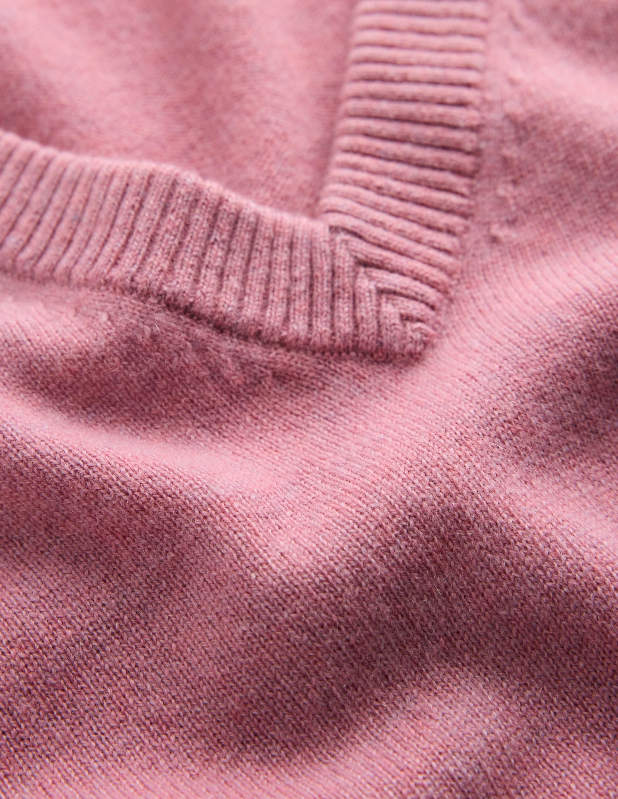 Elsie Cashmere V Neck Jumper-Pink Heather - Image 7