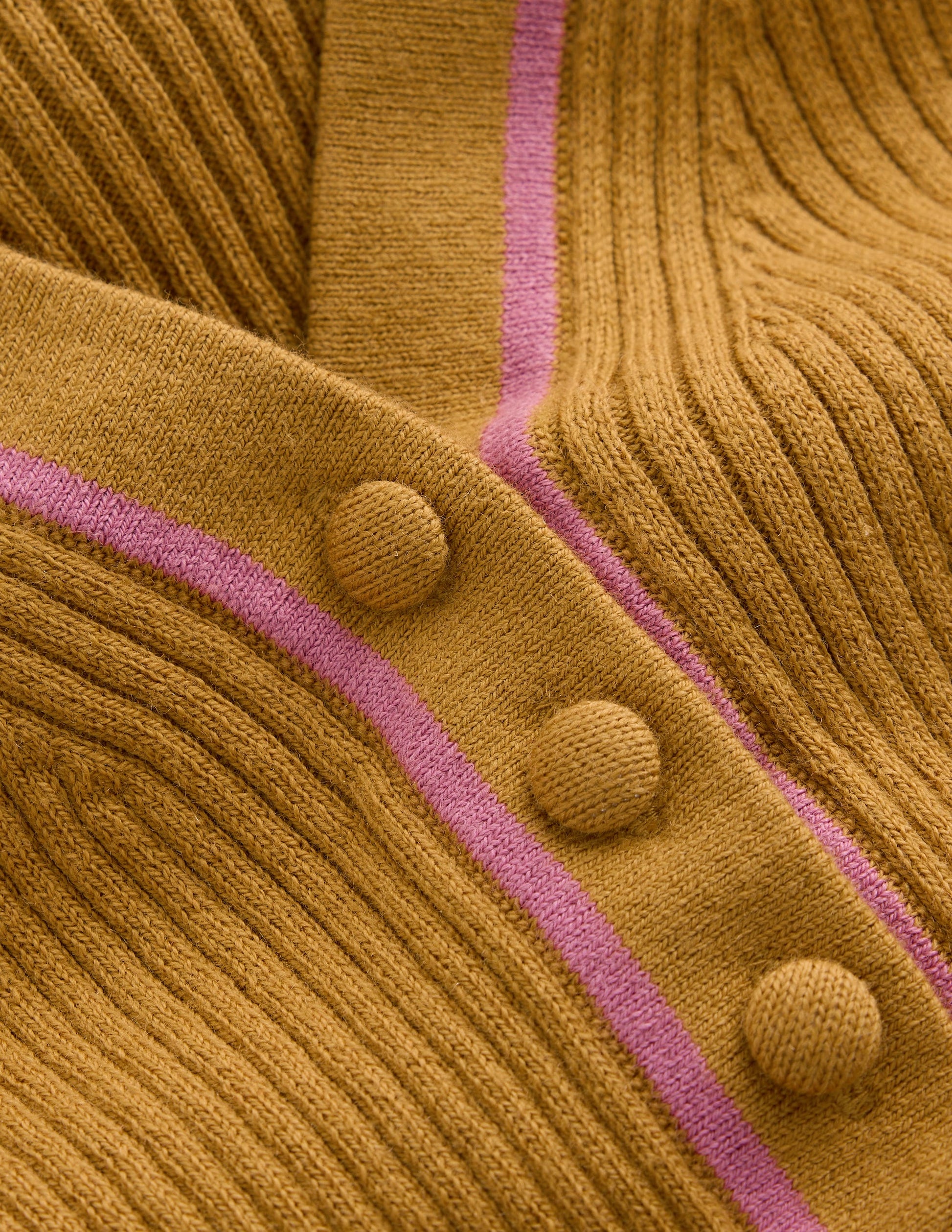 Paula Ribbed V Neck Jumper-Gold Wheat-6