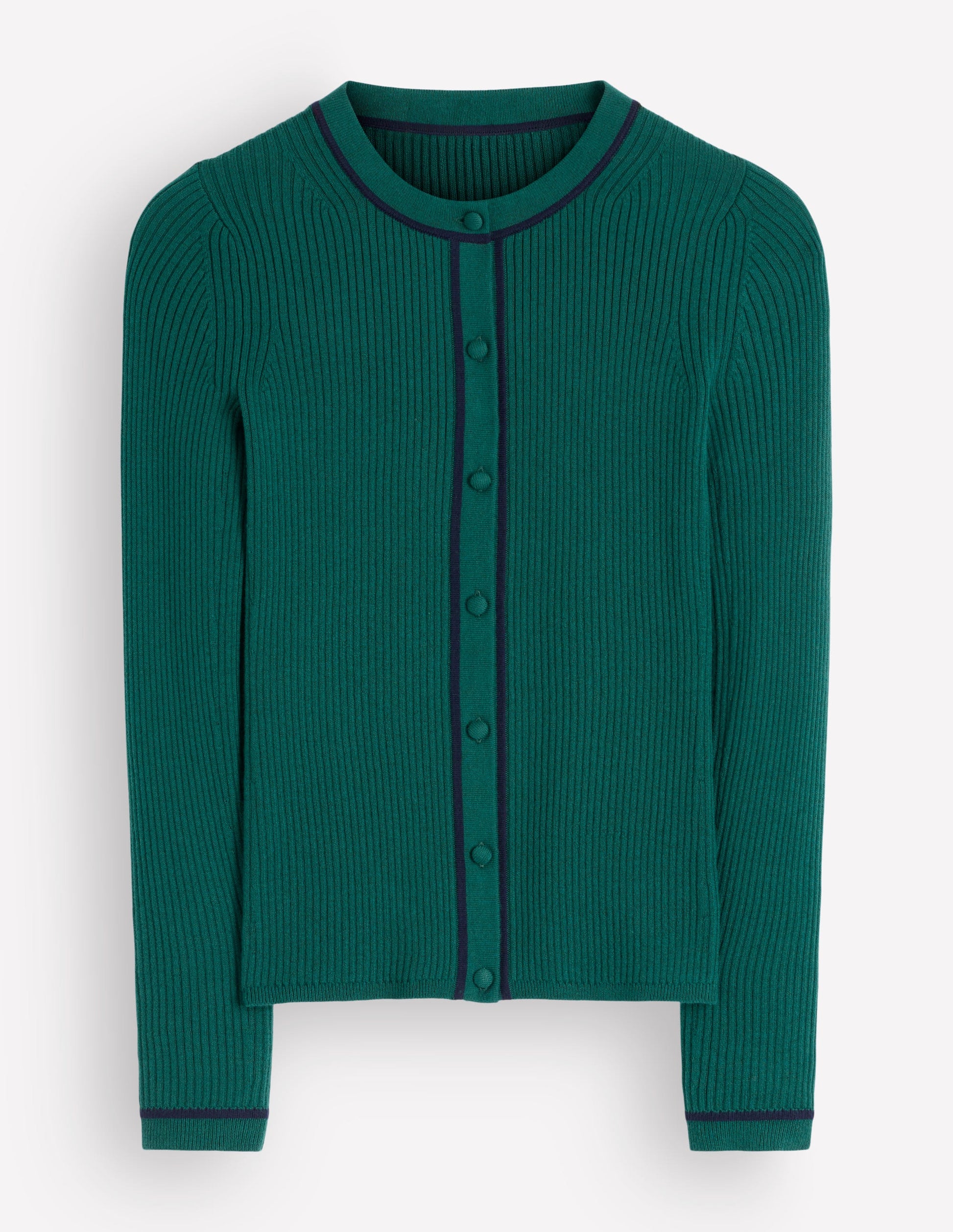 Paula Ribbed Crew Cardigan-Midnight Teal-6