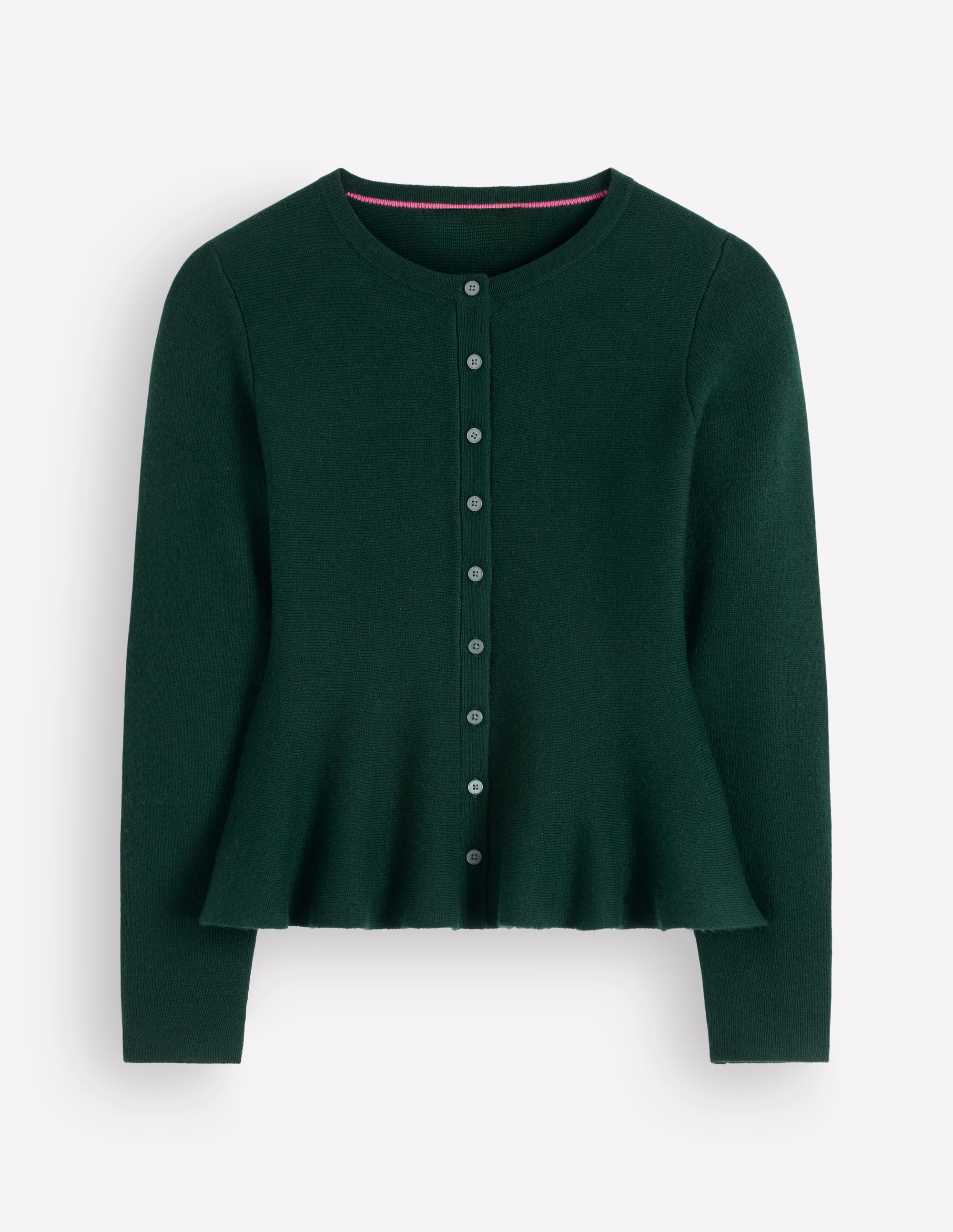 Fitted Wool Peplum Cardigan - Sea moss | Boden UK