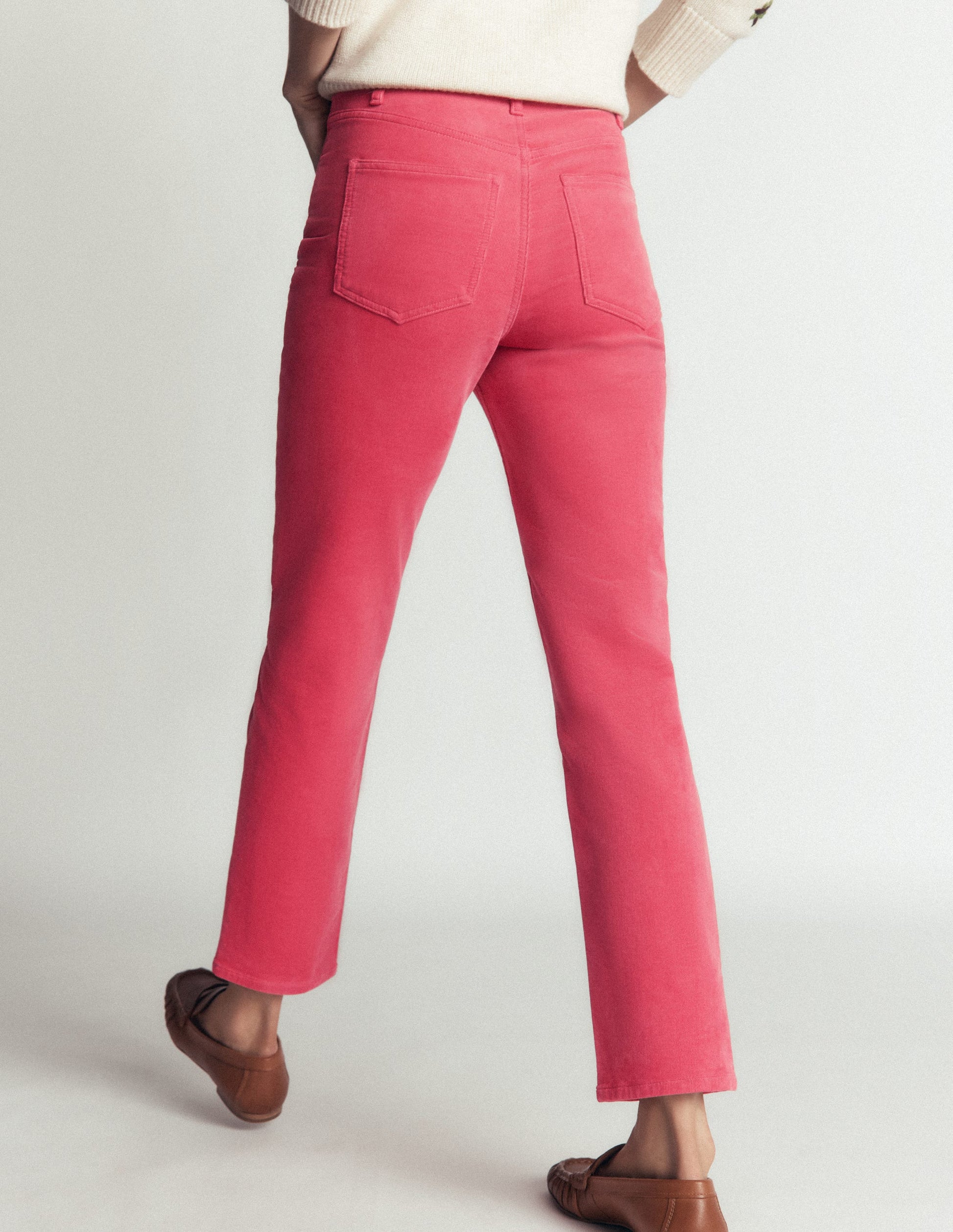 High Rise Cord Slim Jeans-Holly Berry-3