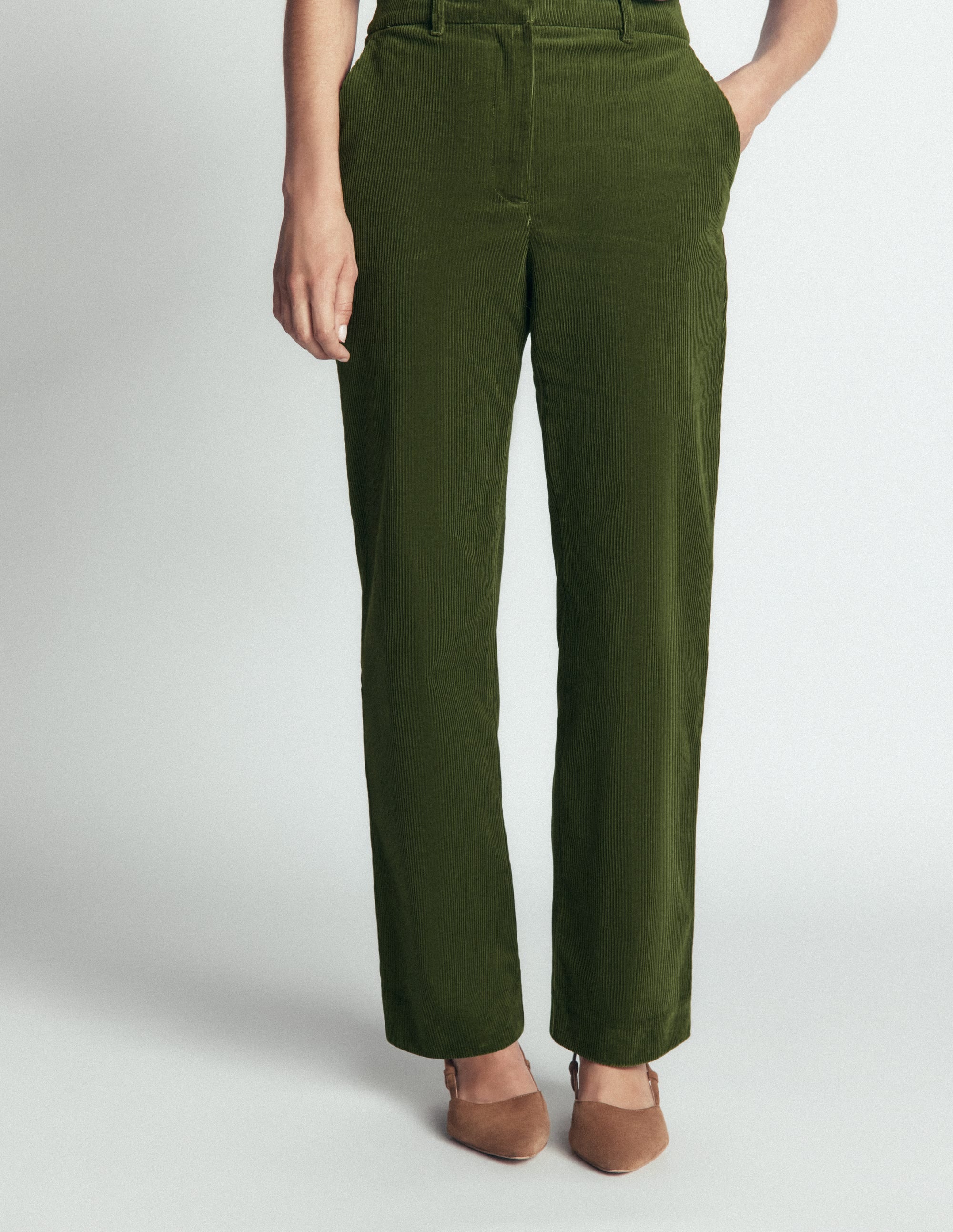 Canonbury Cord Trousers-Forest Green - Image 4