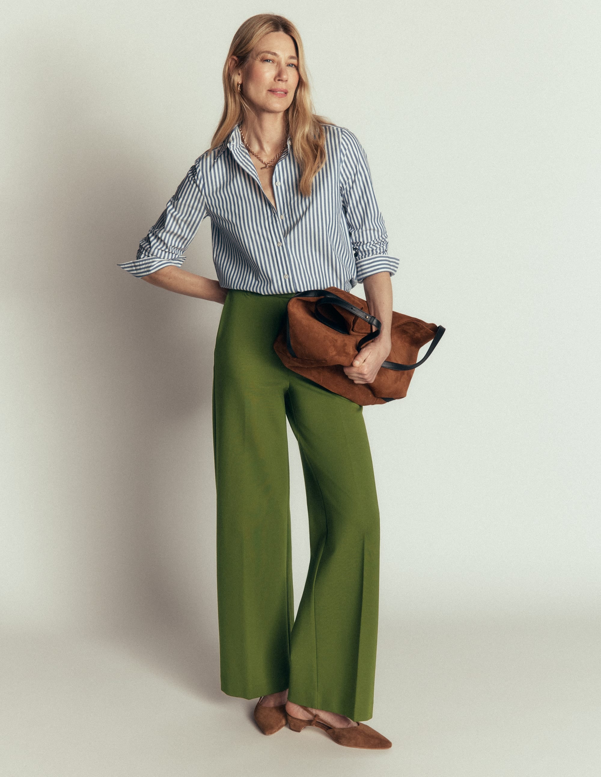 Belgravia Ponte Trousers-Forest Green - Image 1