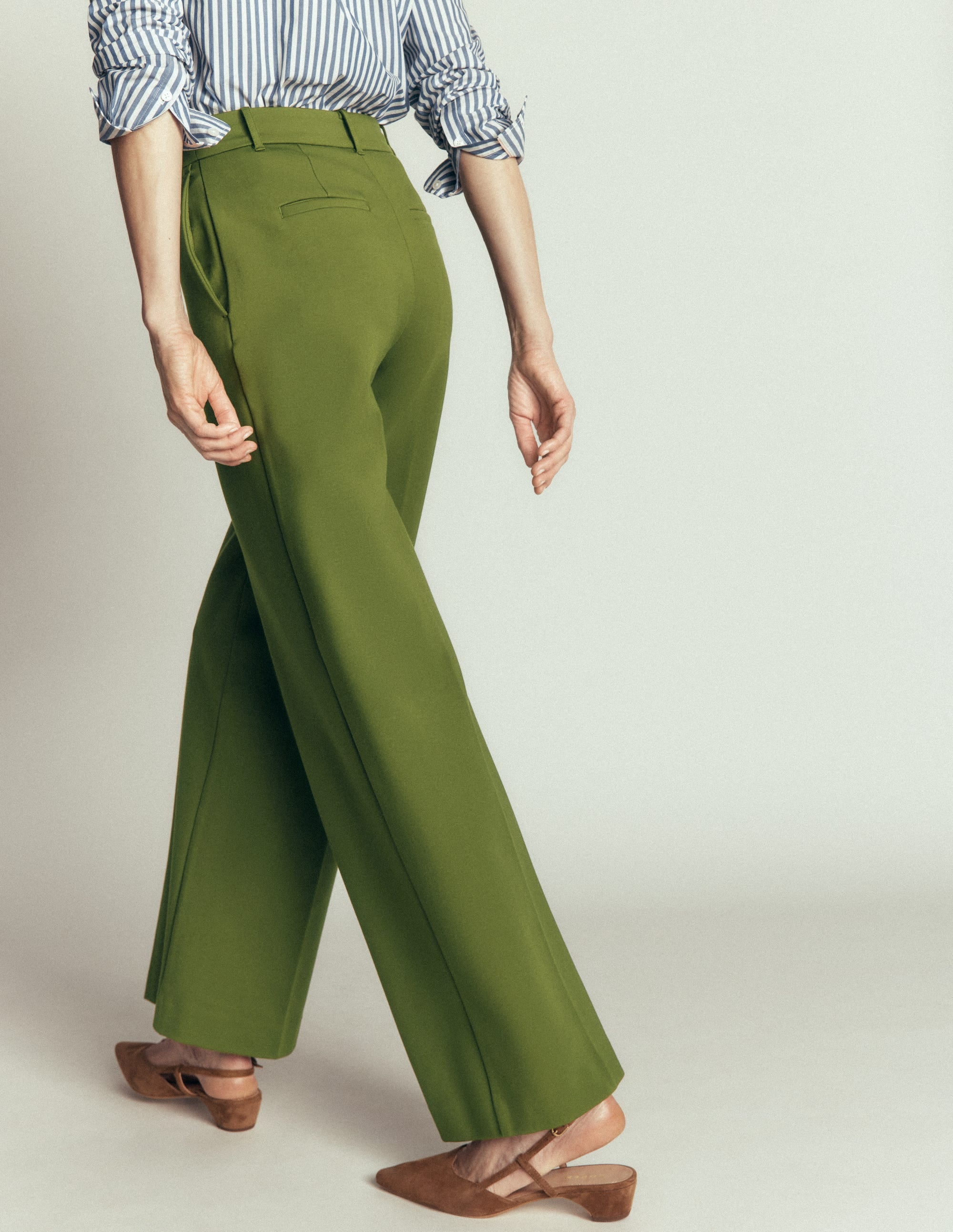 Belgravia Ponte Trousers-Forest Green - Image 2