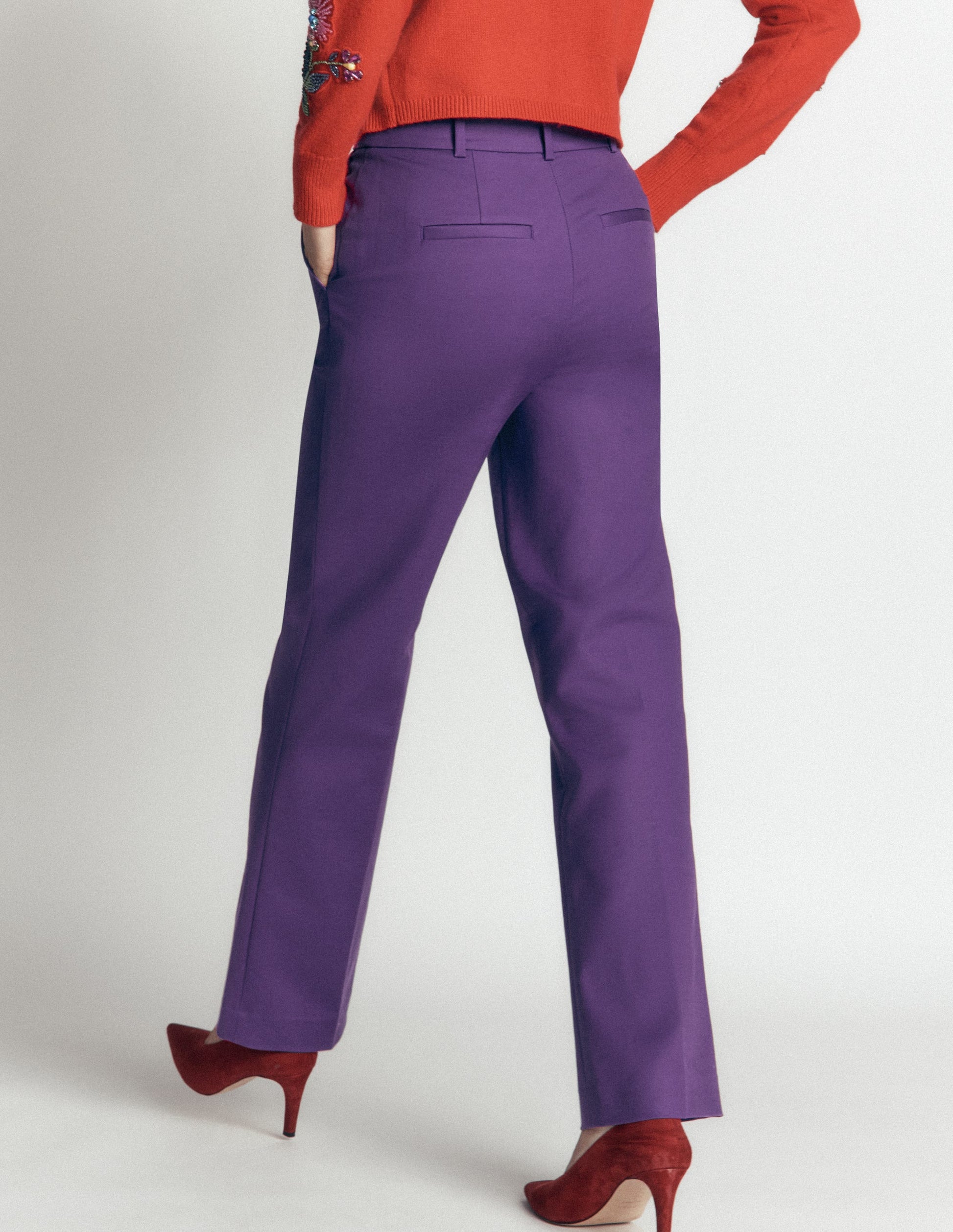 Canonbury Cotton Trousers-Deep Grape-4