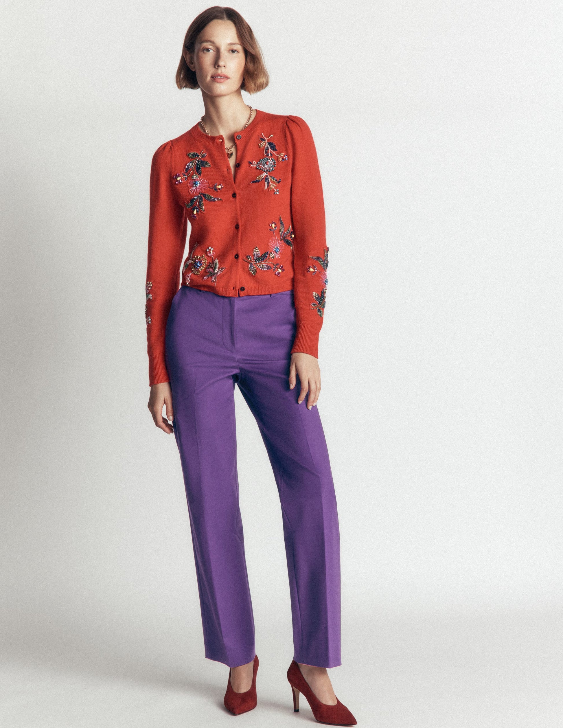 Canonbury Cotton Trousers-Deep Grape-5