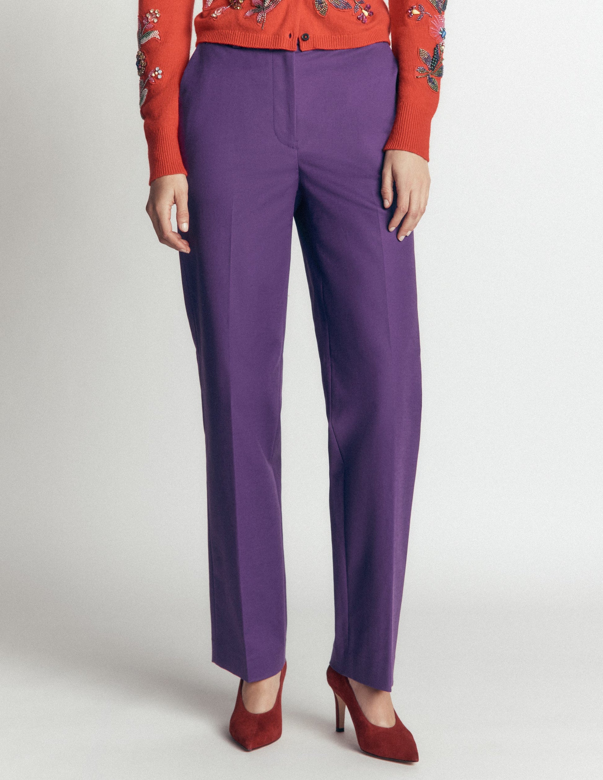 Canonbury Cotton Trousers-Deep Grape-6