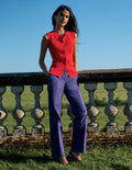 Canonbury Cotton Trousers-Deep Grape