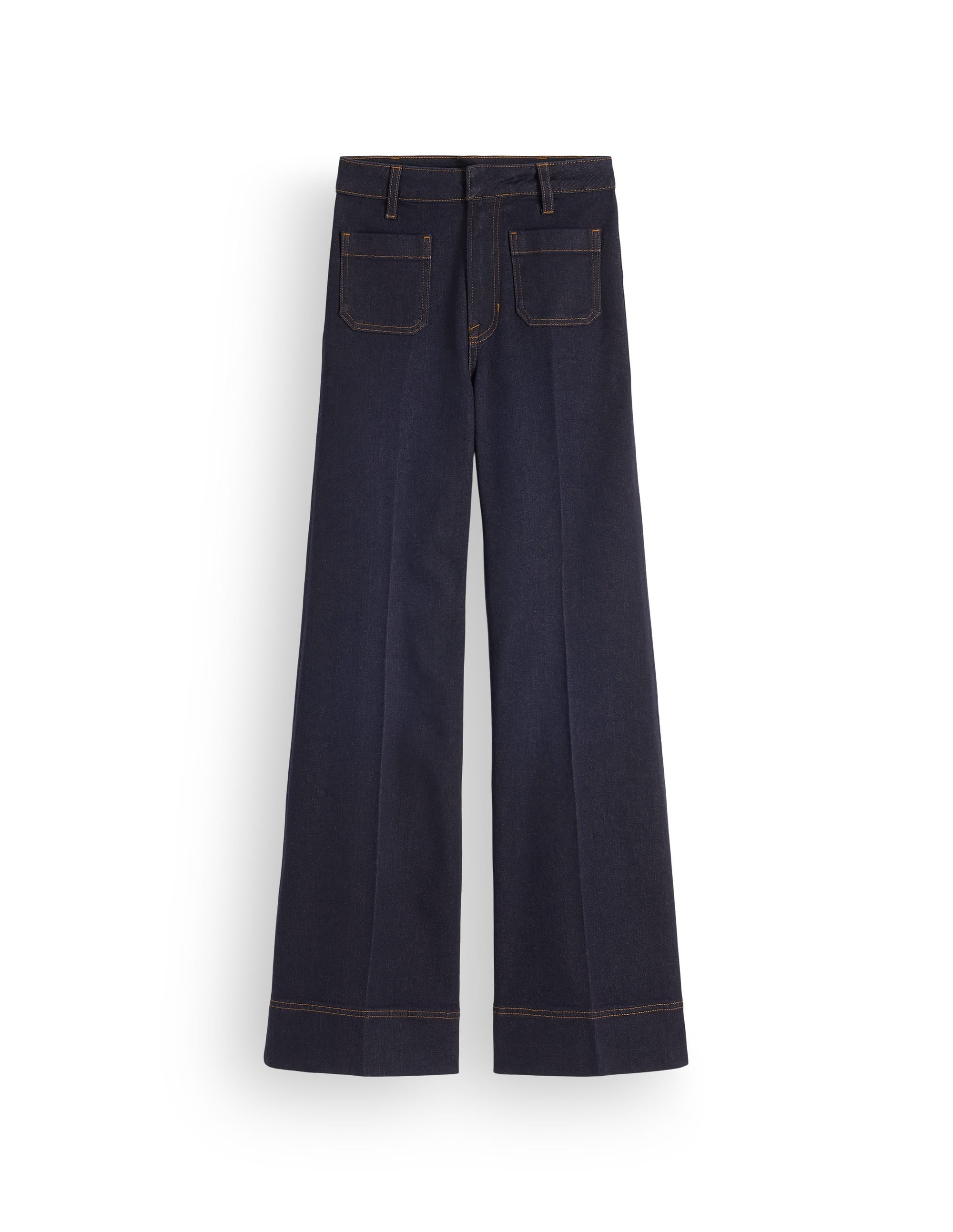 Patch Pocket Flare Jeans-Indigo - Image 6