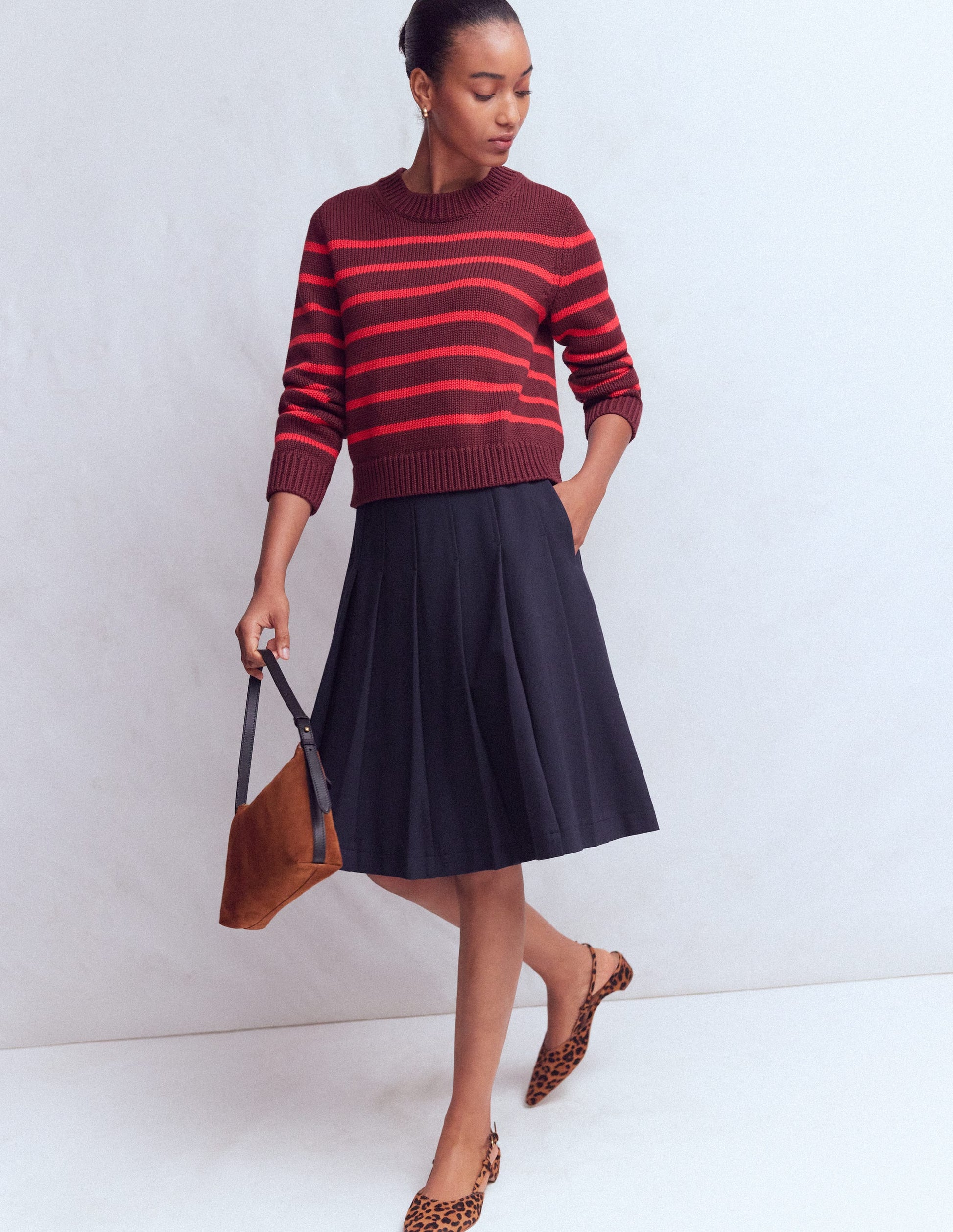 Aya Ponte Skirt-Navy-1