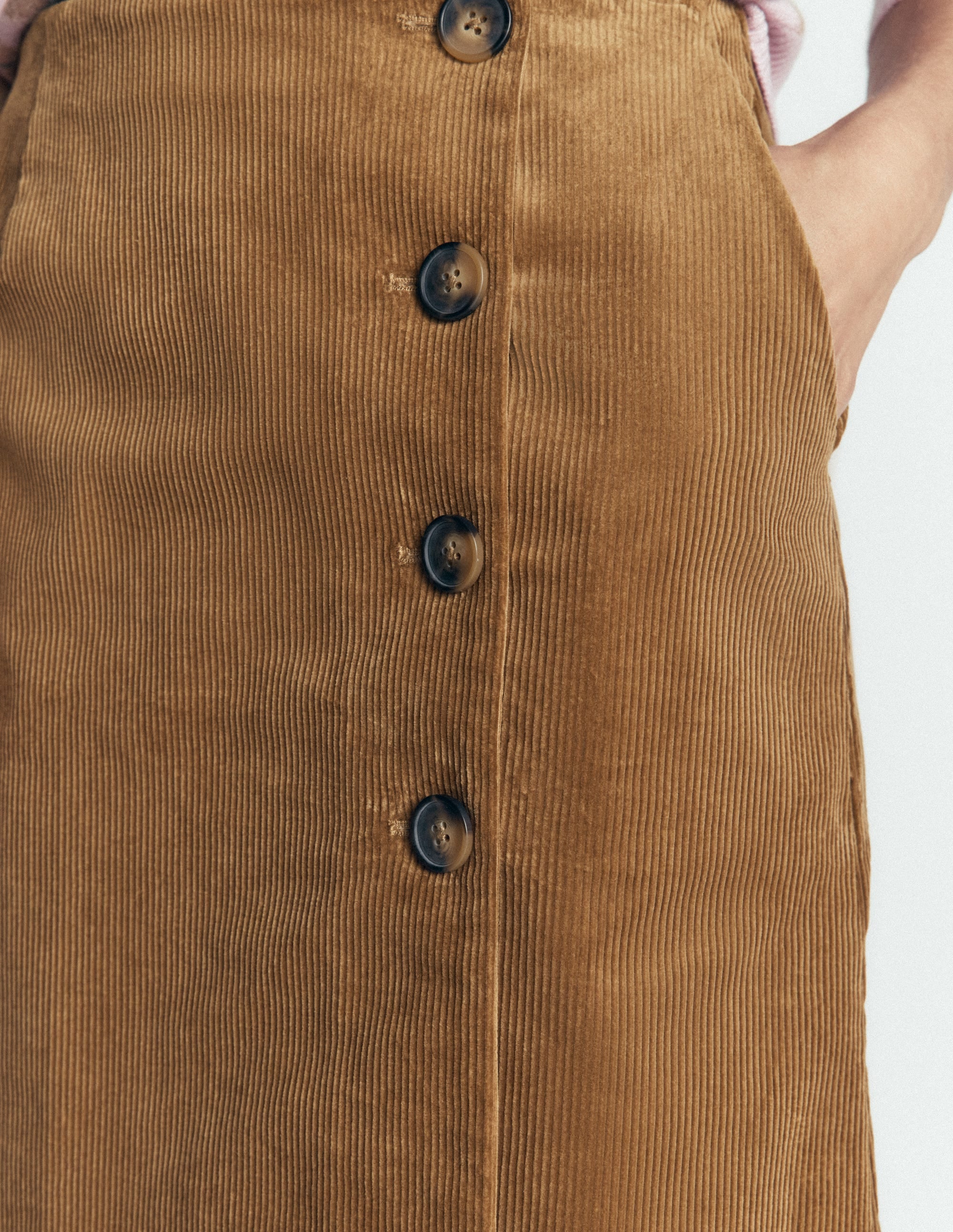 Evelyn Button Cord Wrap Skirt-Gingerbread - Image 2