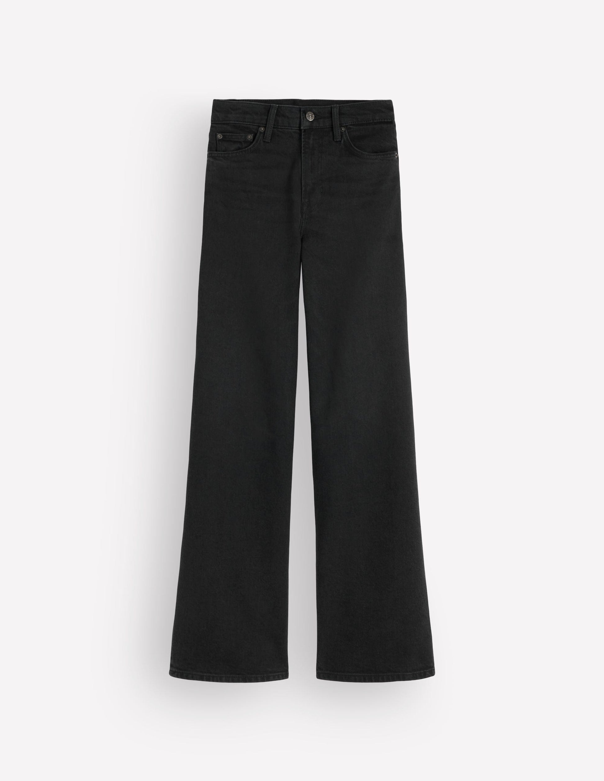 High Rise Wide Leg Jeans-Washed Black-7