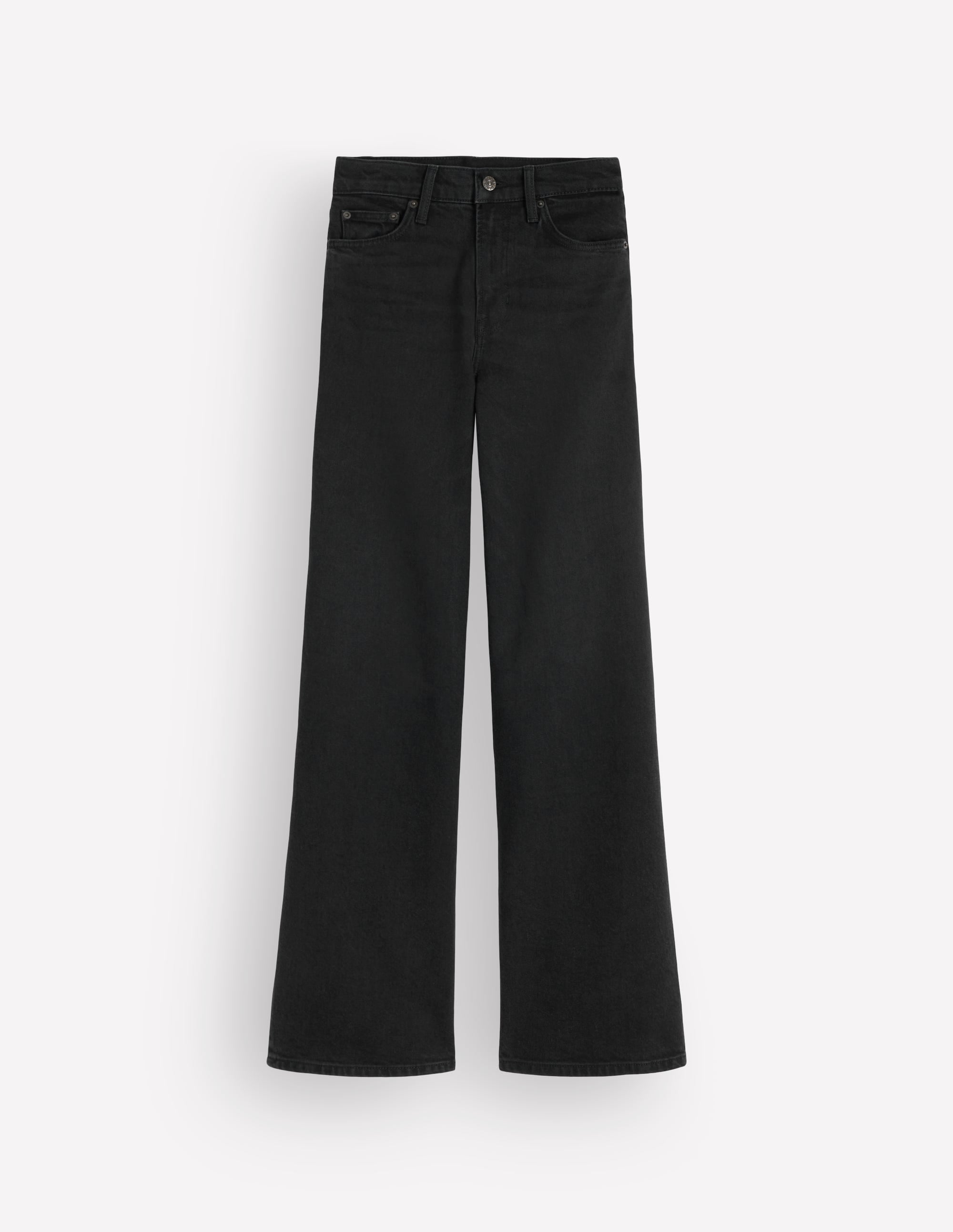 High Rise Wide Leg Jeans-Washed Black - Image 7