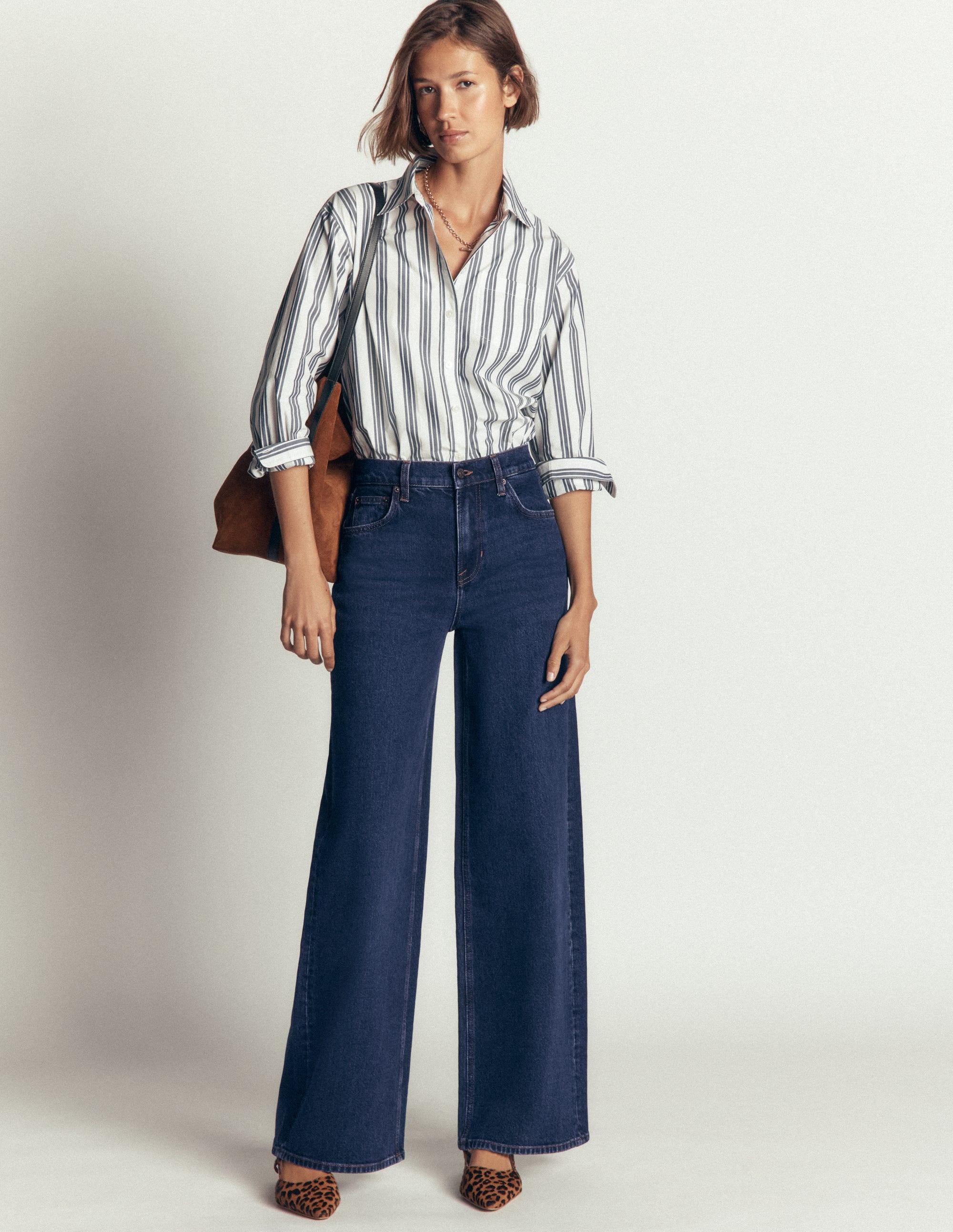 High Rise Wide Leg Jeans-Indigo Rinse - Image 1