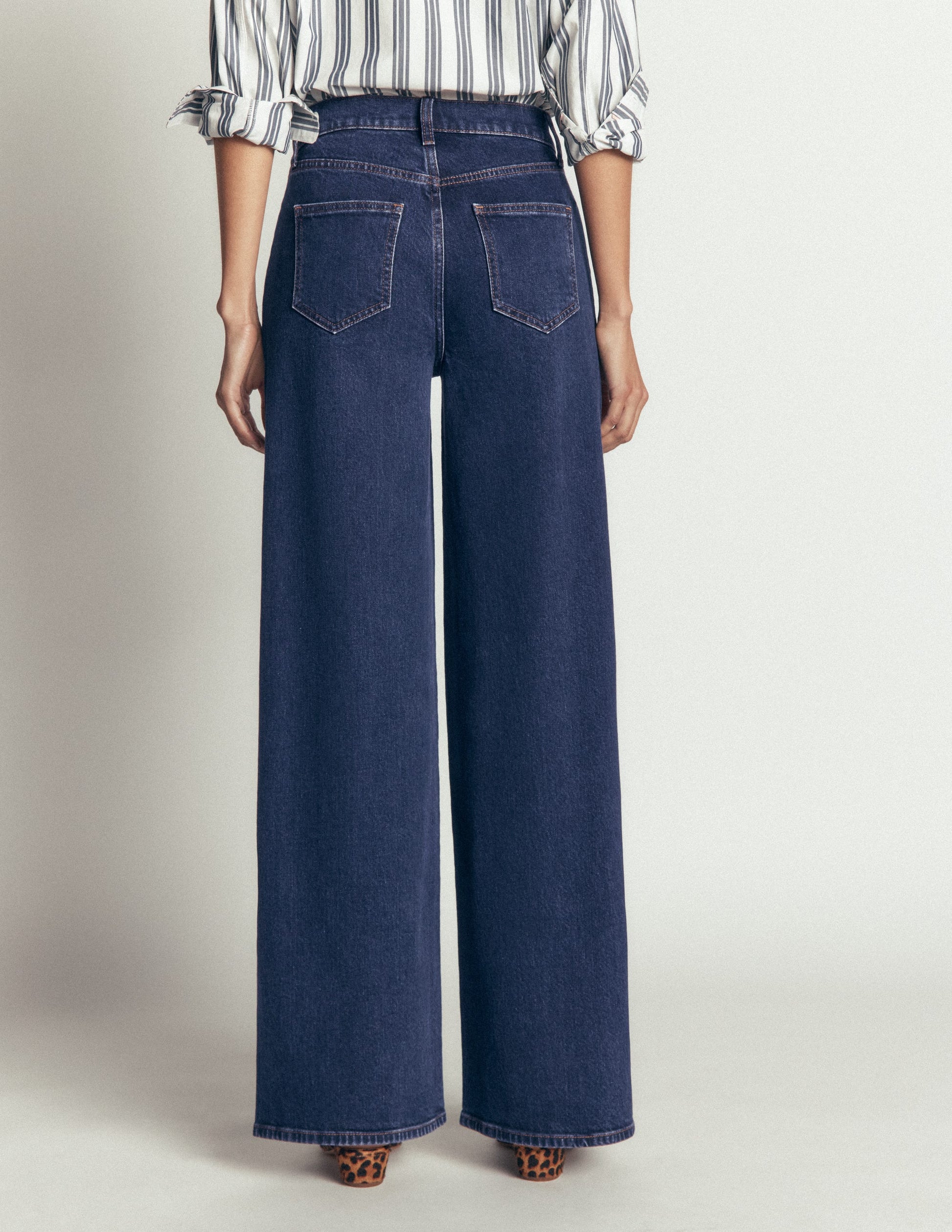 High Rise Wide Leg Jeans-Indigo Rinse-3