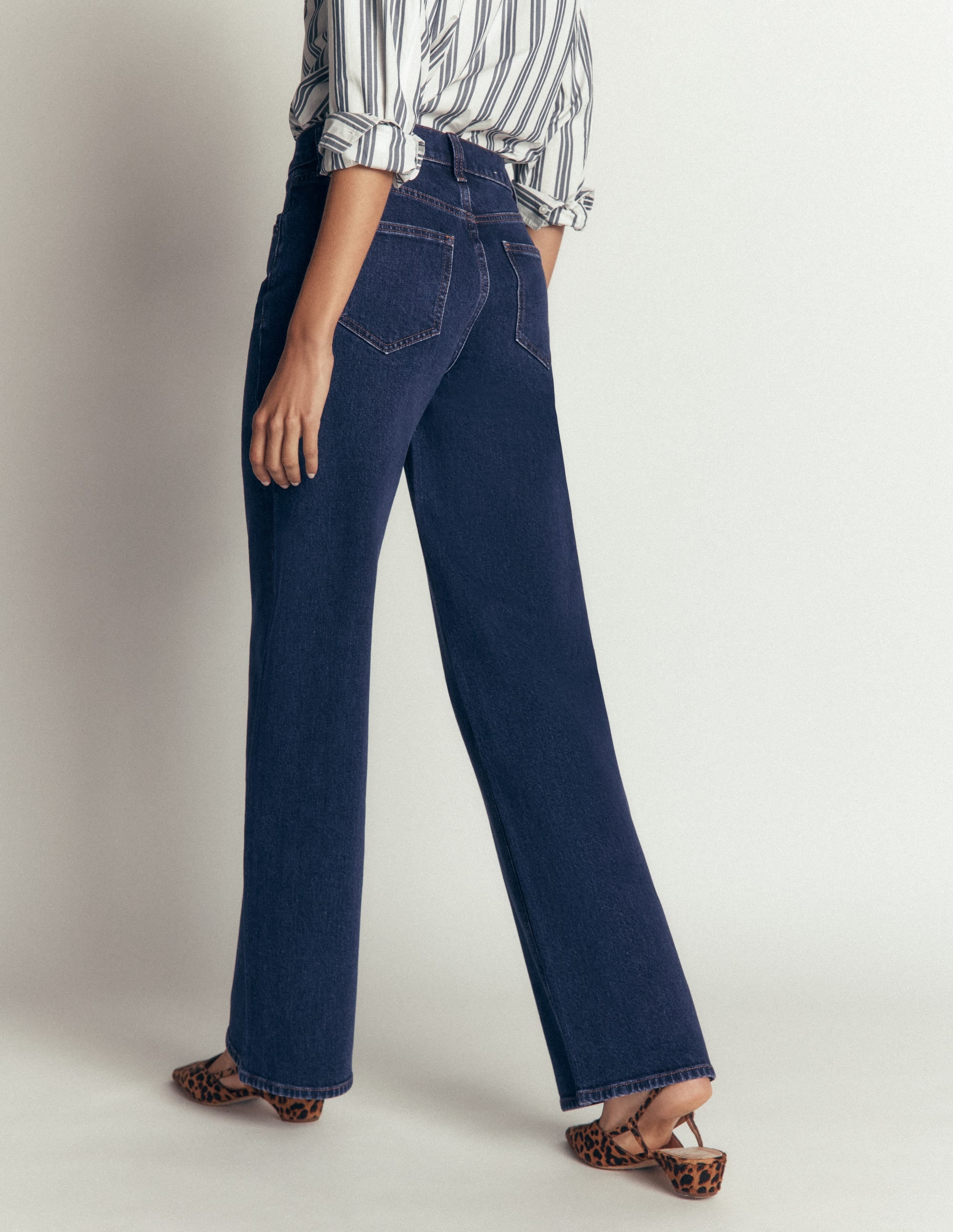High Rise Wide Leg Jeans-Indigo Rinse - Image 5