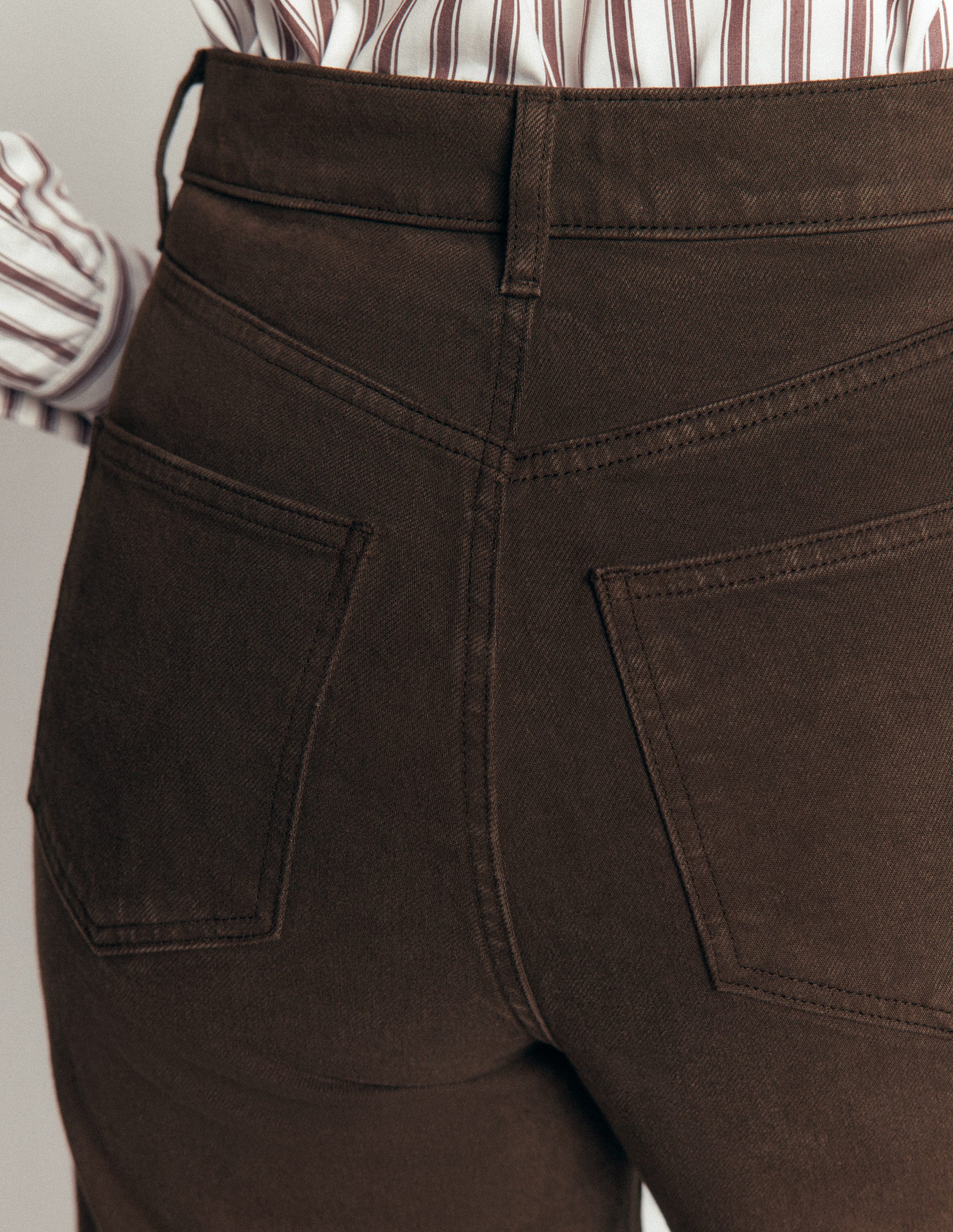 High Rise Wide Leg Jeans-Dark Chocolate - Image 4