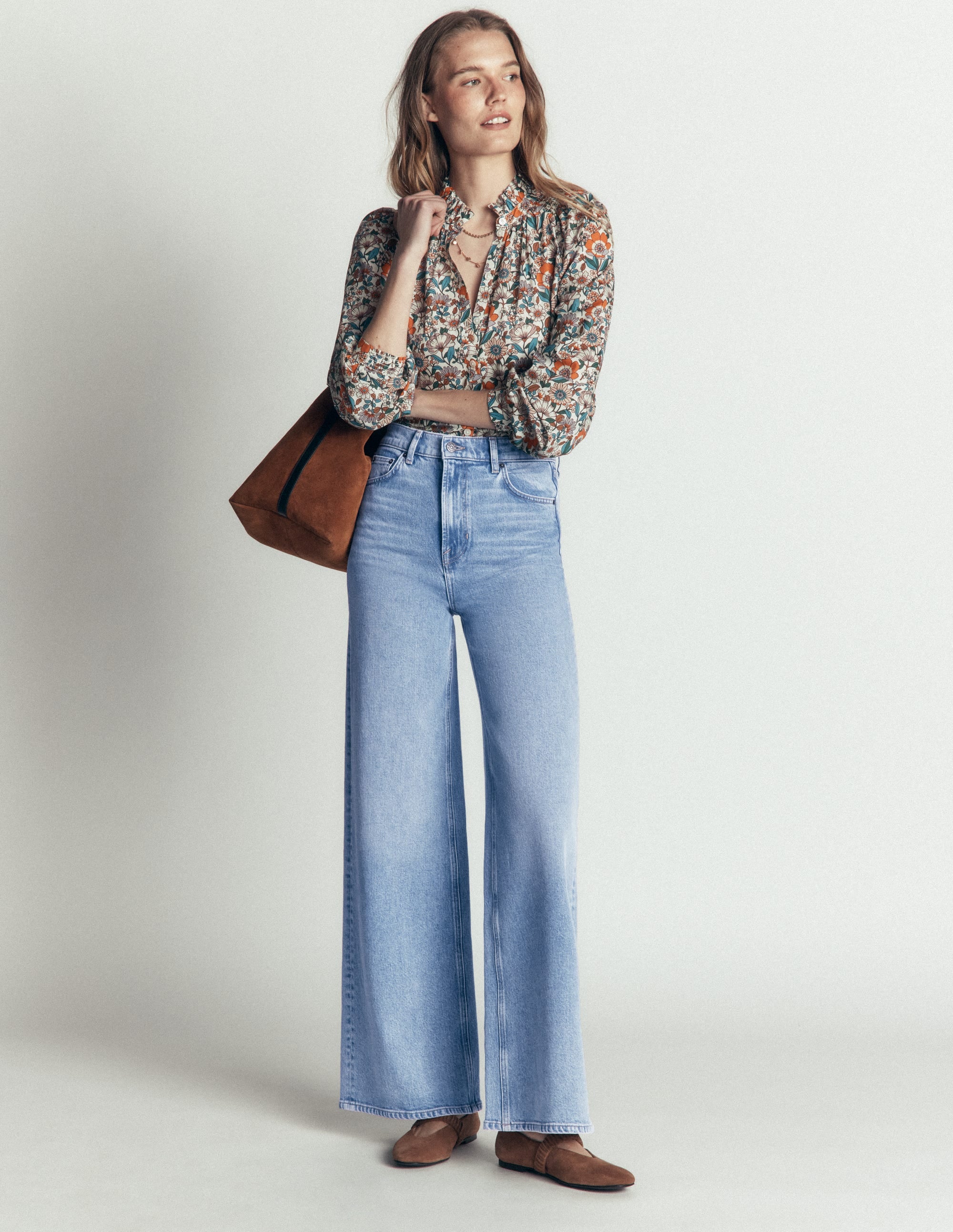High Rise Wide Leg Jeans-Light Vintage - Image 1