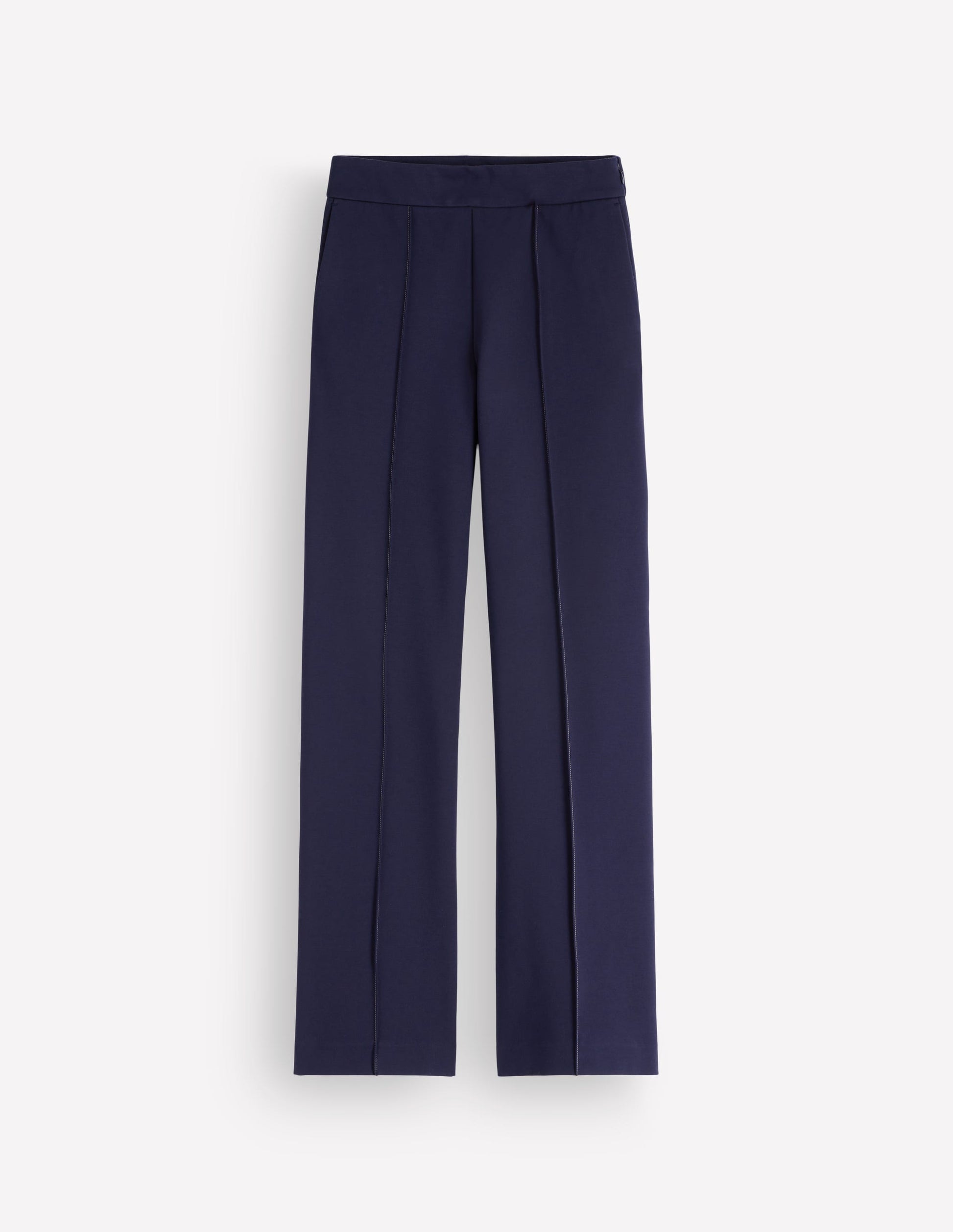 Straight Leg Ponte Trousers-Navy-6