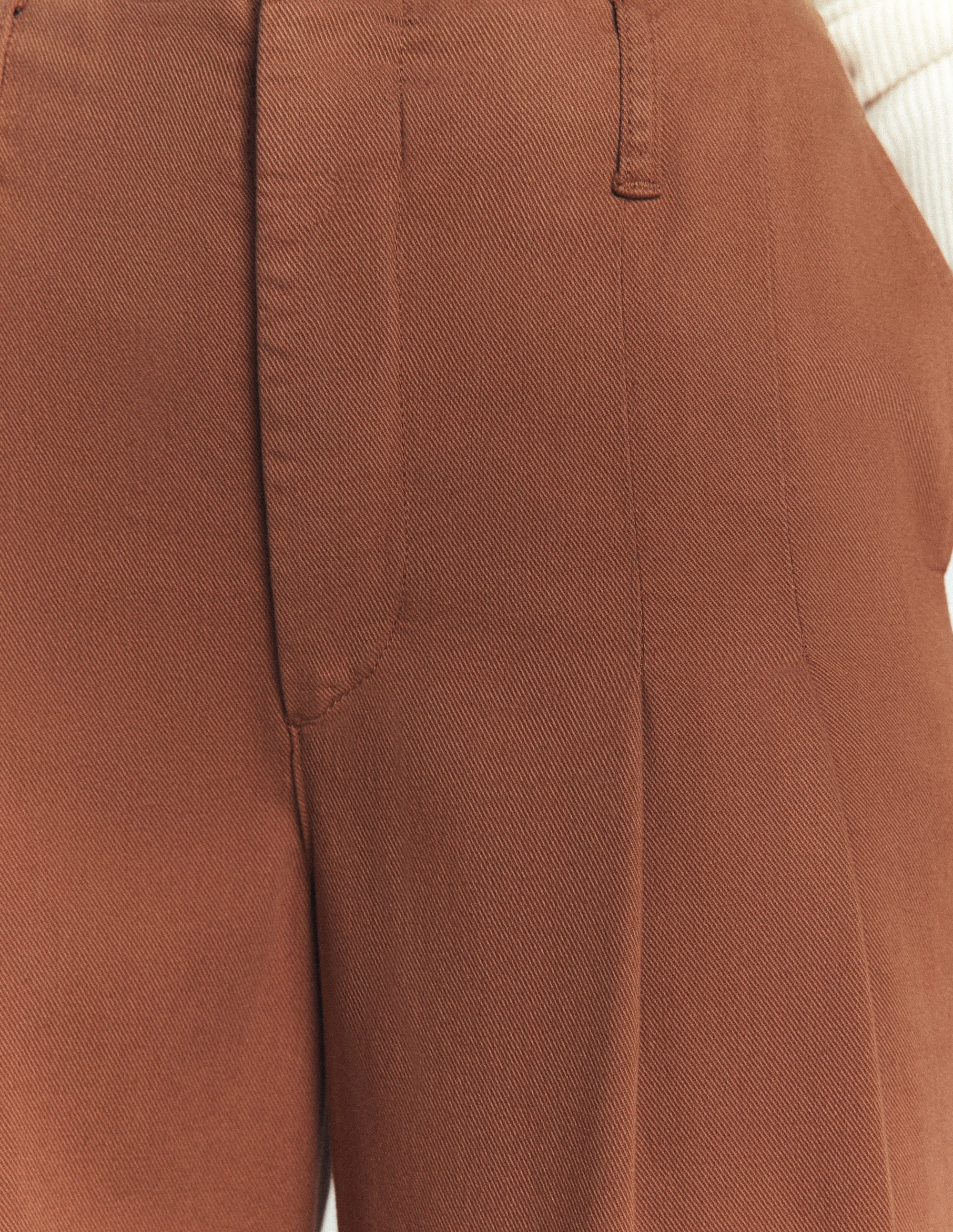 Mayfair Pleat Detail Trousers-Burnt Orange - Image 2