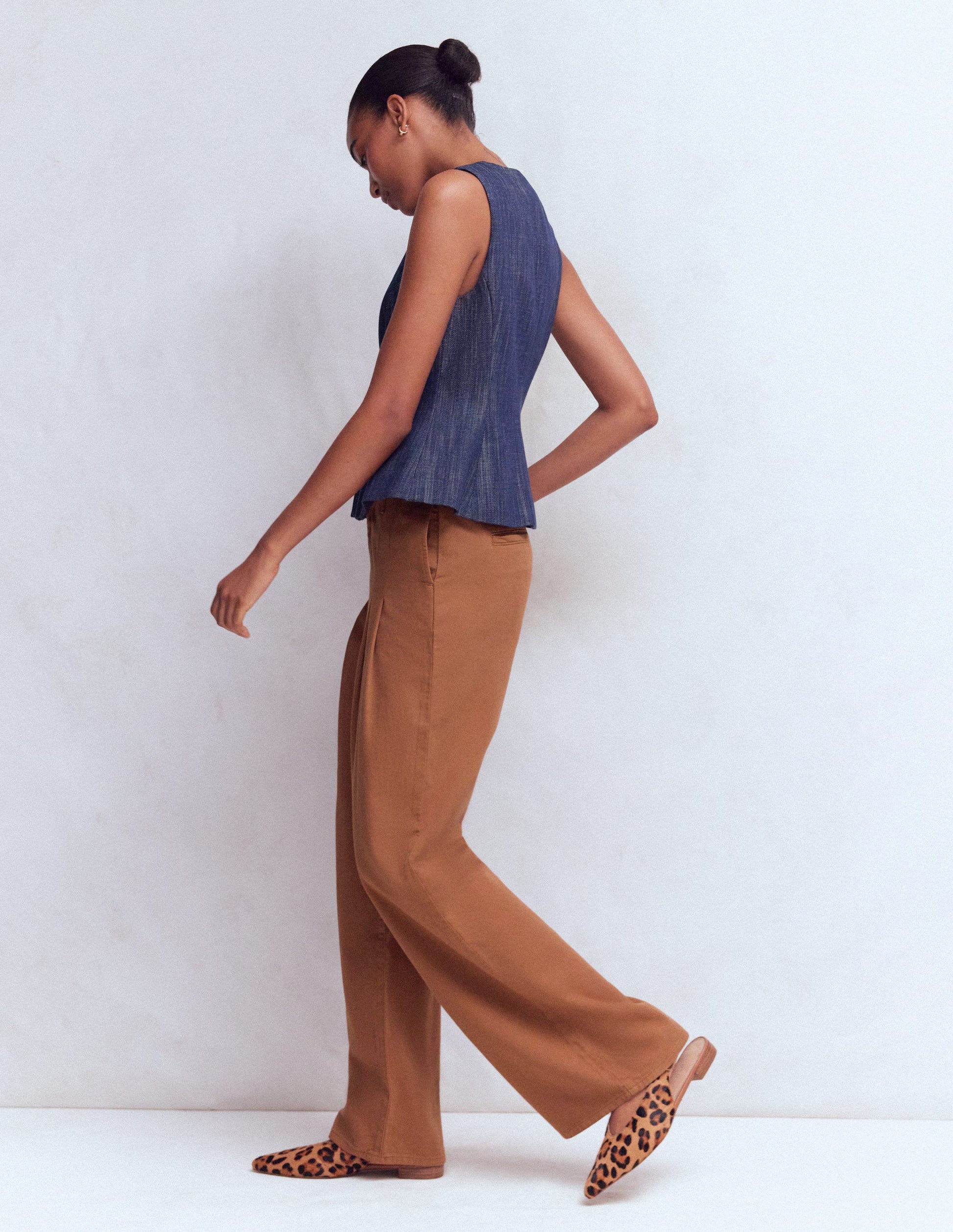 Mayfair Pleat Detail Trousers-Burnt Orange-6