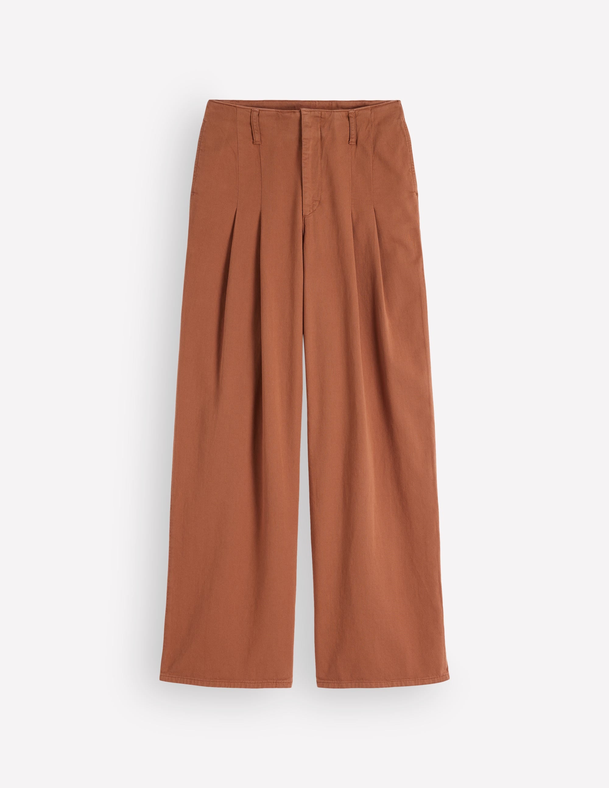 Mayfair Pleat Detail Trousers-Burnt Orange - Image 9