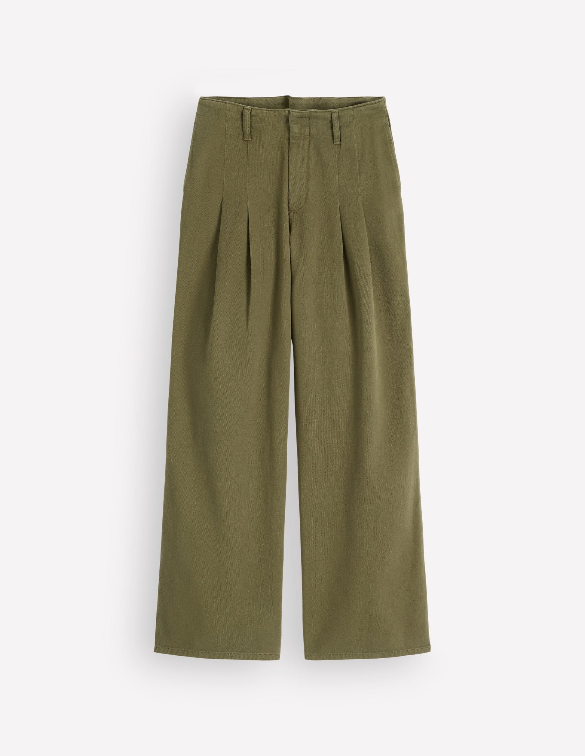 Mayfair Pleat Detail Trousers-Woodland Green-6