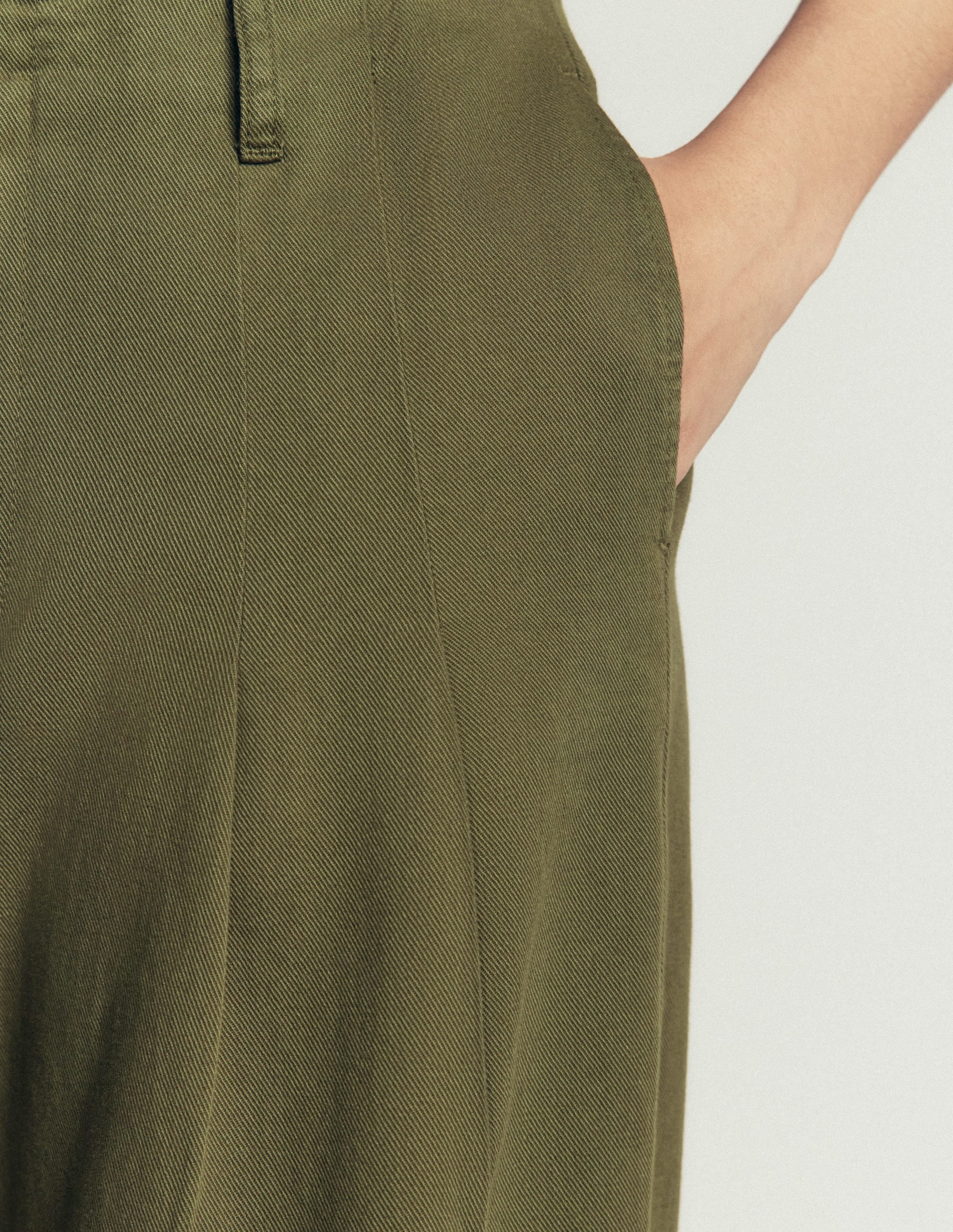 Mayfair Pleat Detail Trousers-Woodland Green - Image 2