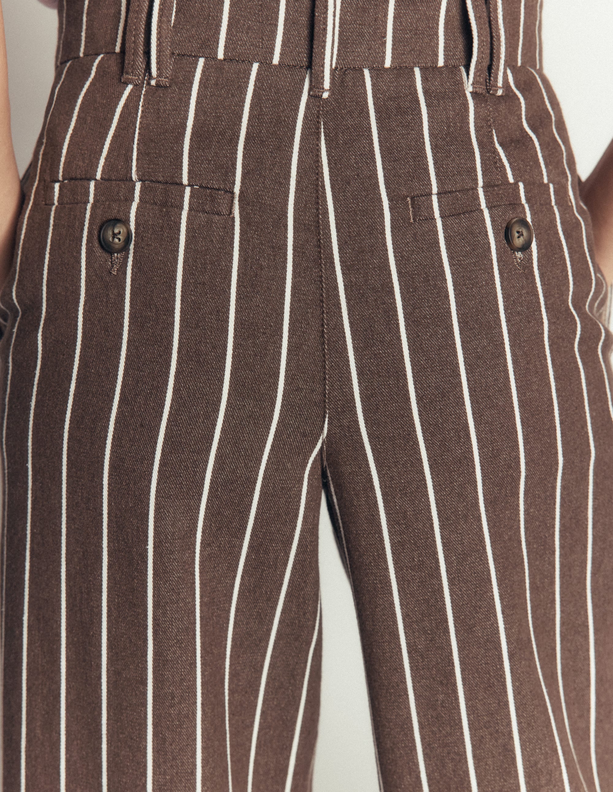 Belgravia Twill Trousers-Brown Stripe - Image 2