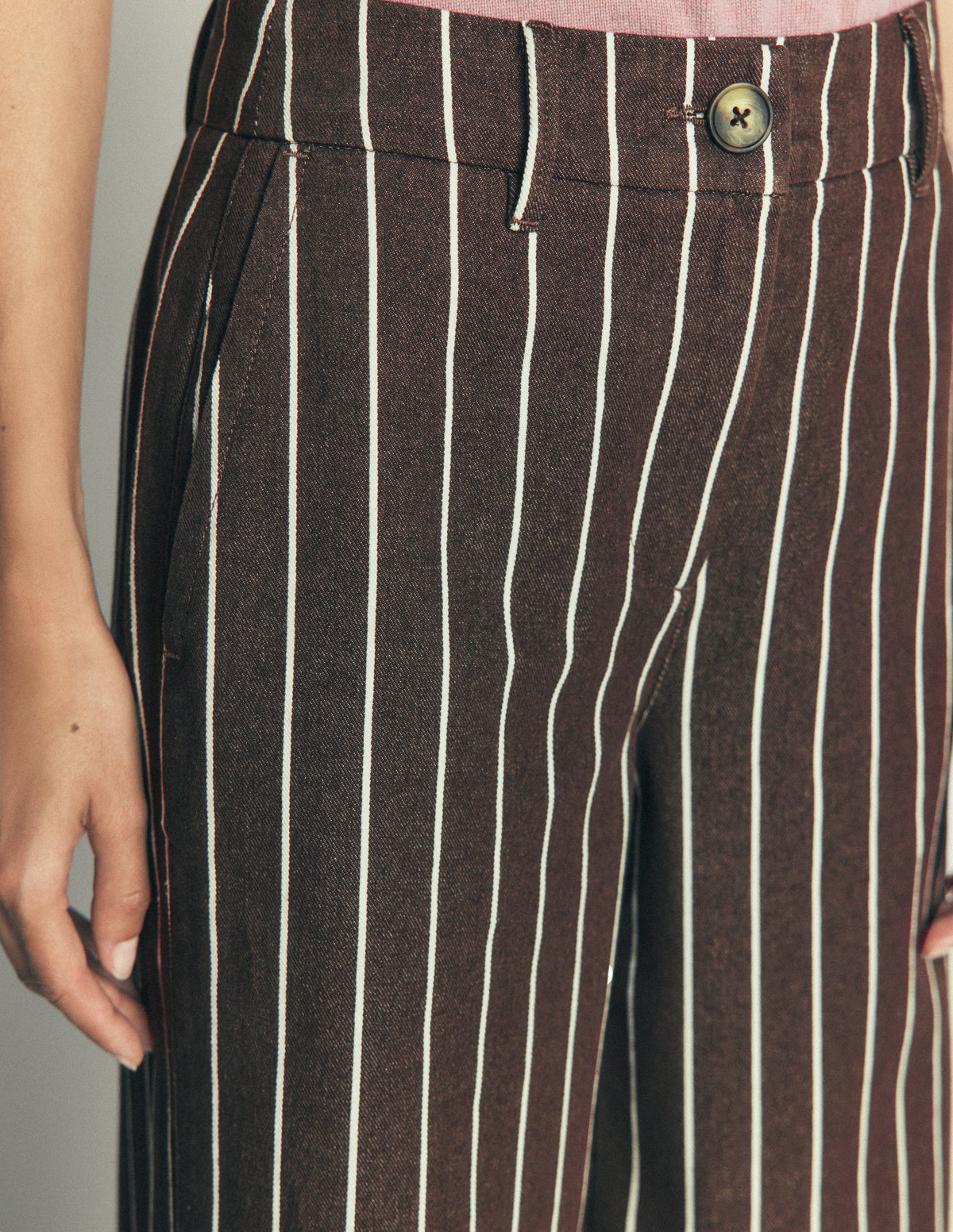 Belgravia Twill Trousers-Brown Stripe-2