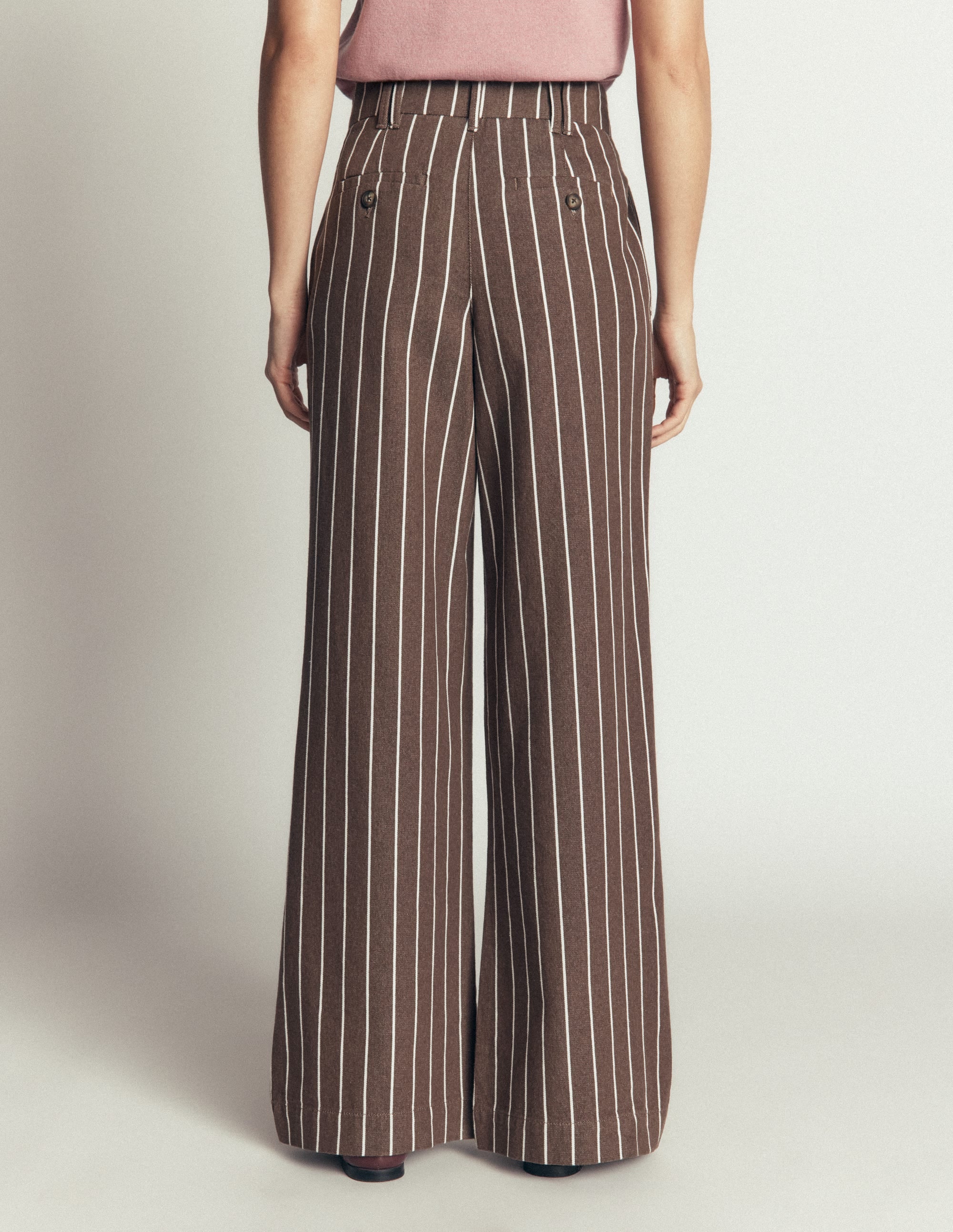 Belgravia Twill Trousers-Brown Stripe - Image 3