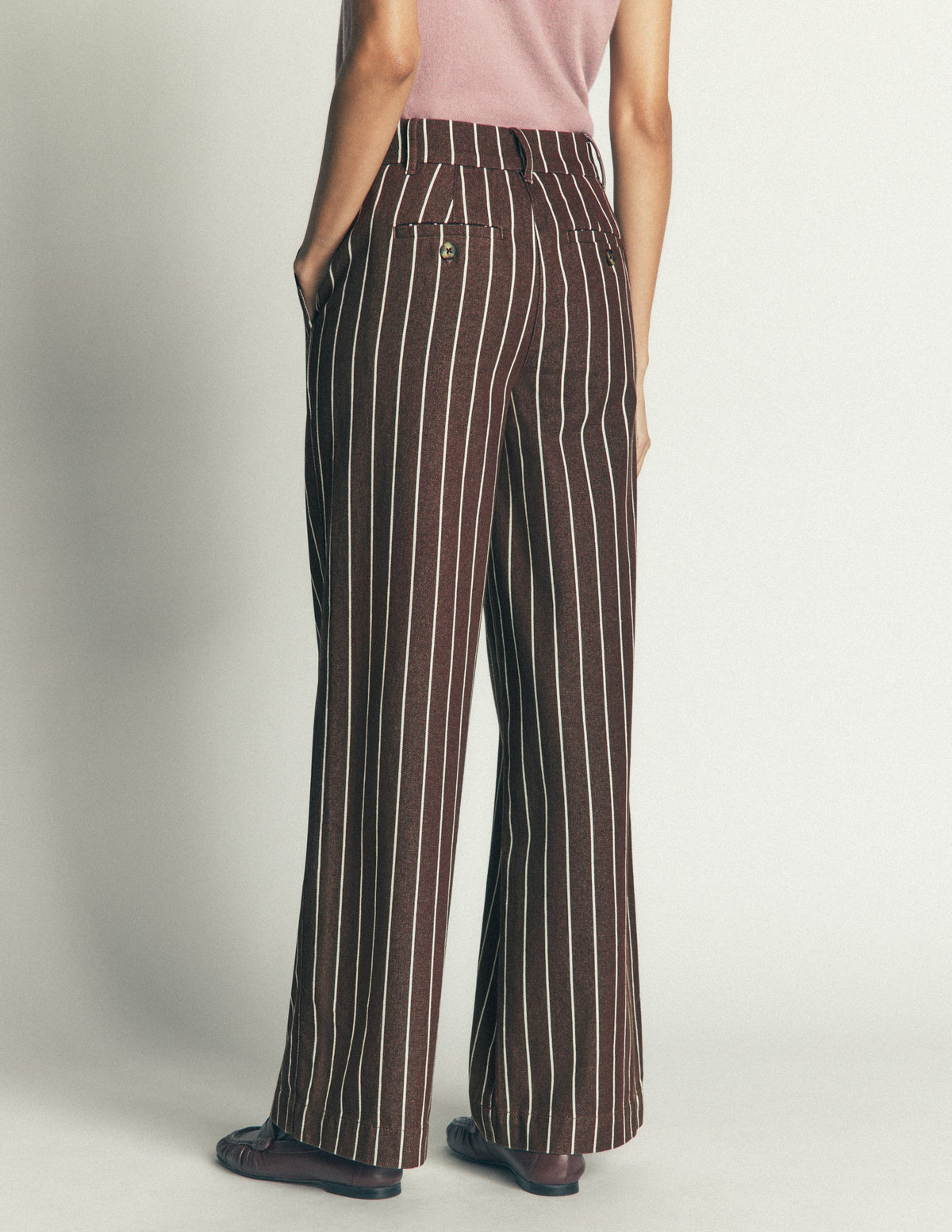 Belgravia Twill Trousers-Brown Stripe-3
