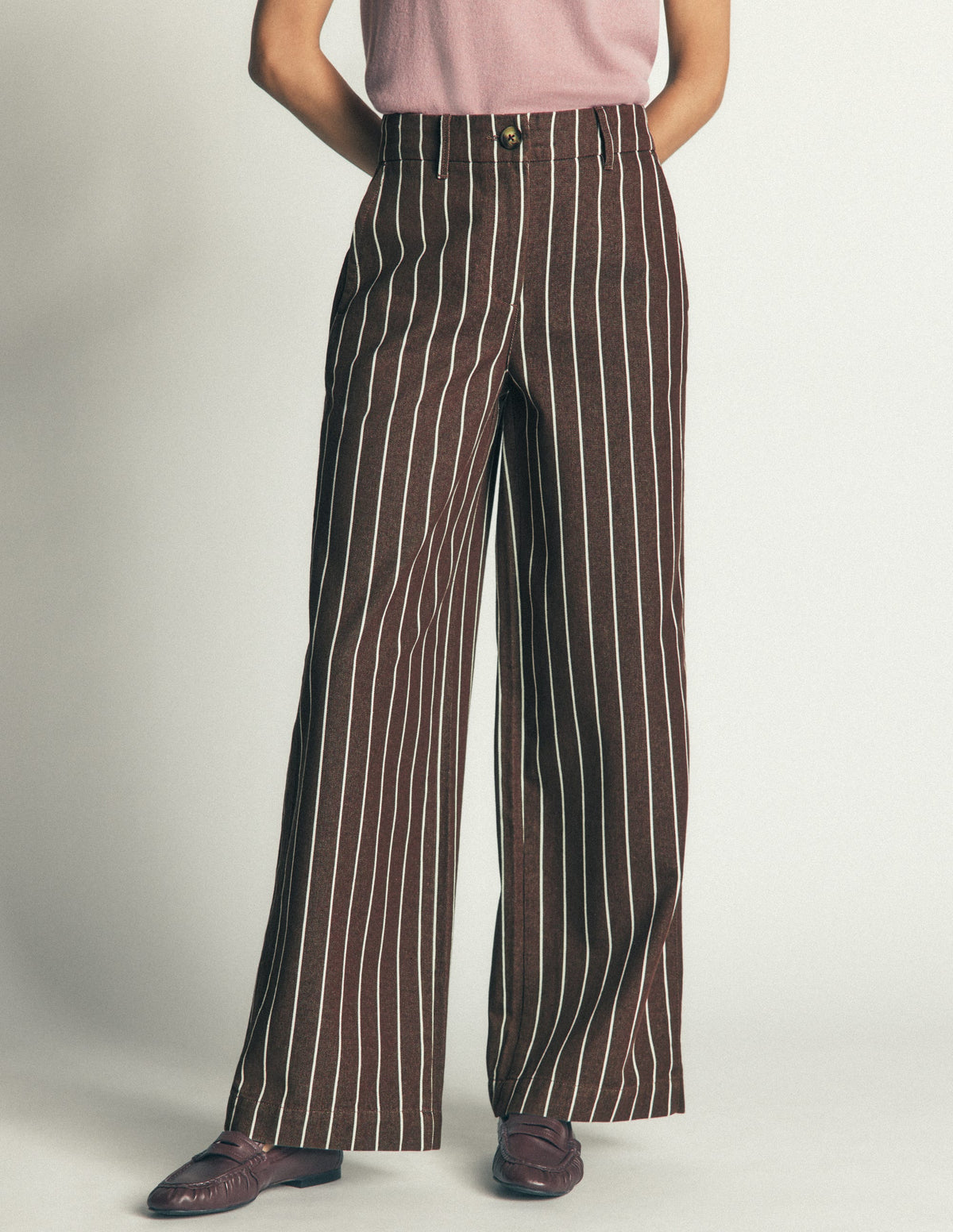 Belgravia Twill Trousers-Brown Stripe-4