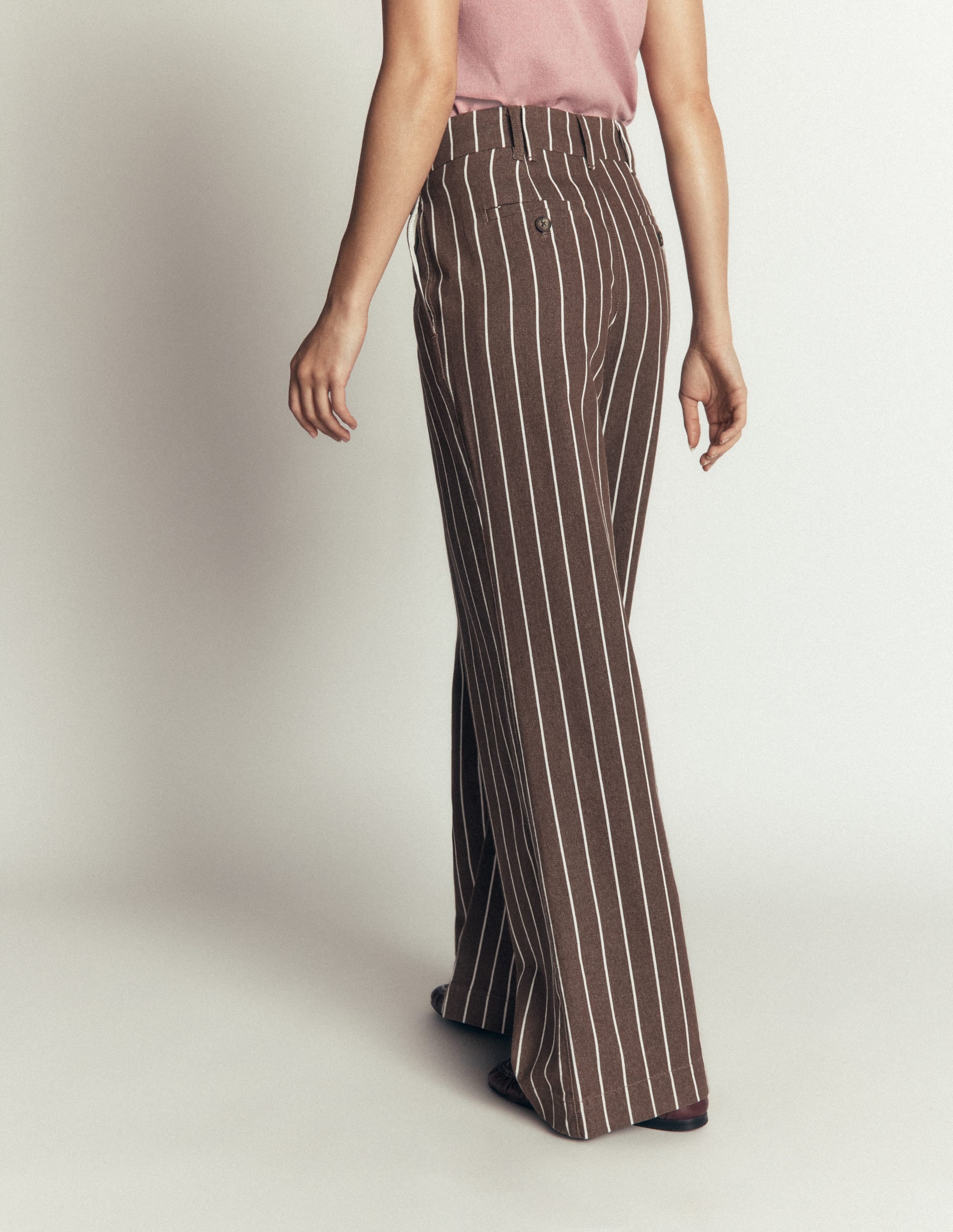 Belgravia Twill Trousers-Brown Stripe - Image 5