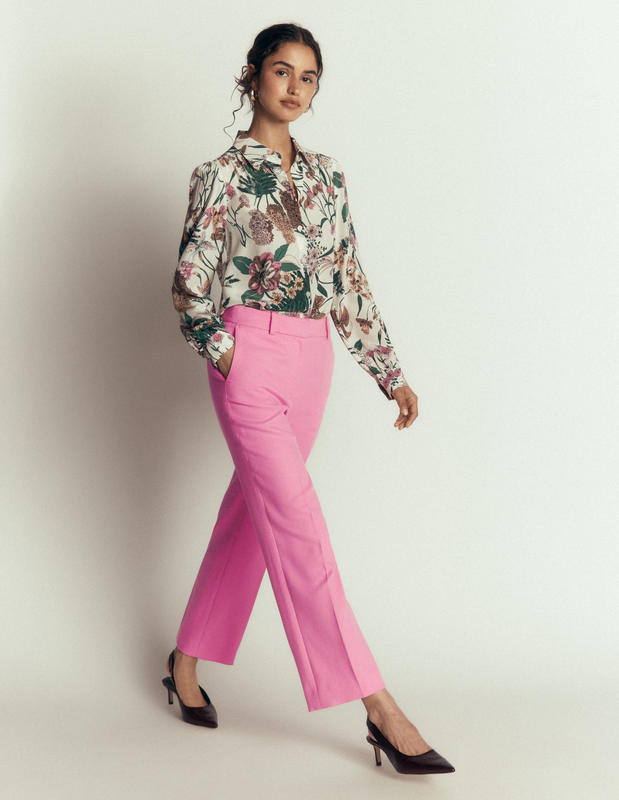 Canonbury Texture 7/8 Trouser-Wild Pink - Image 1