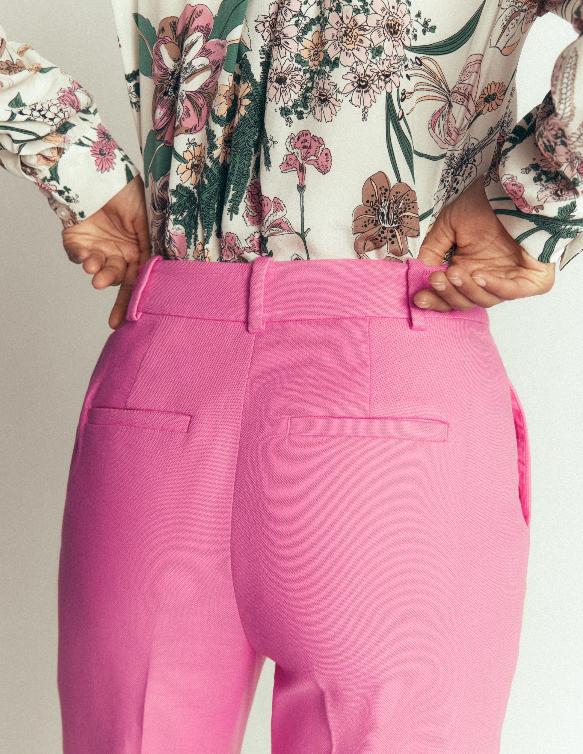 Canonbury Texture 7/8 Trouser-Wild Pink-2