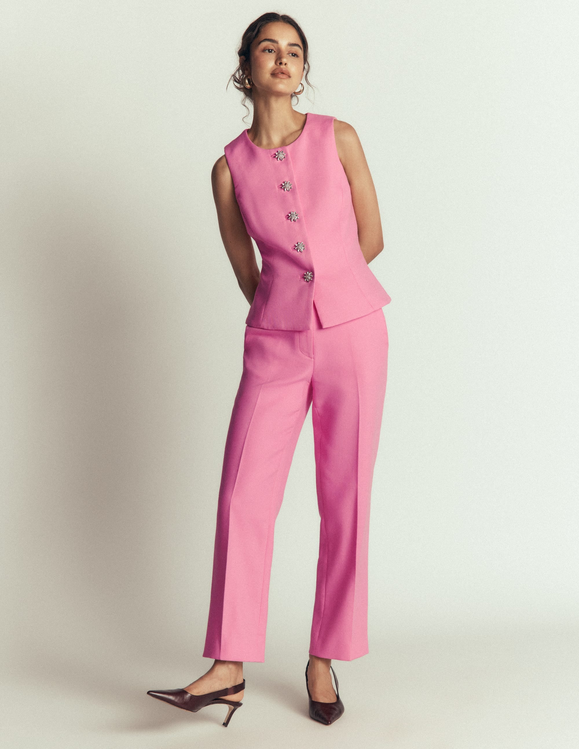 Canonbury Texture 7/8 Trouser-Wild Pink - Image 6