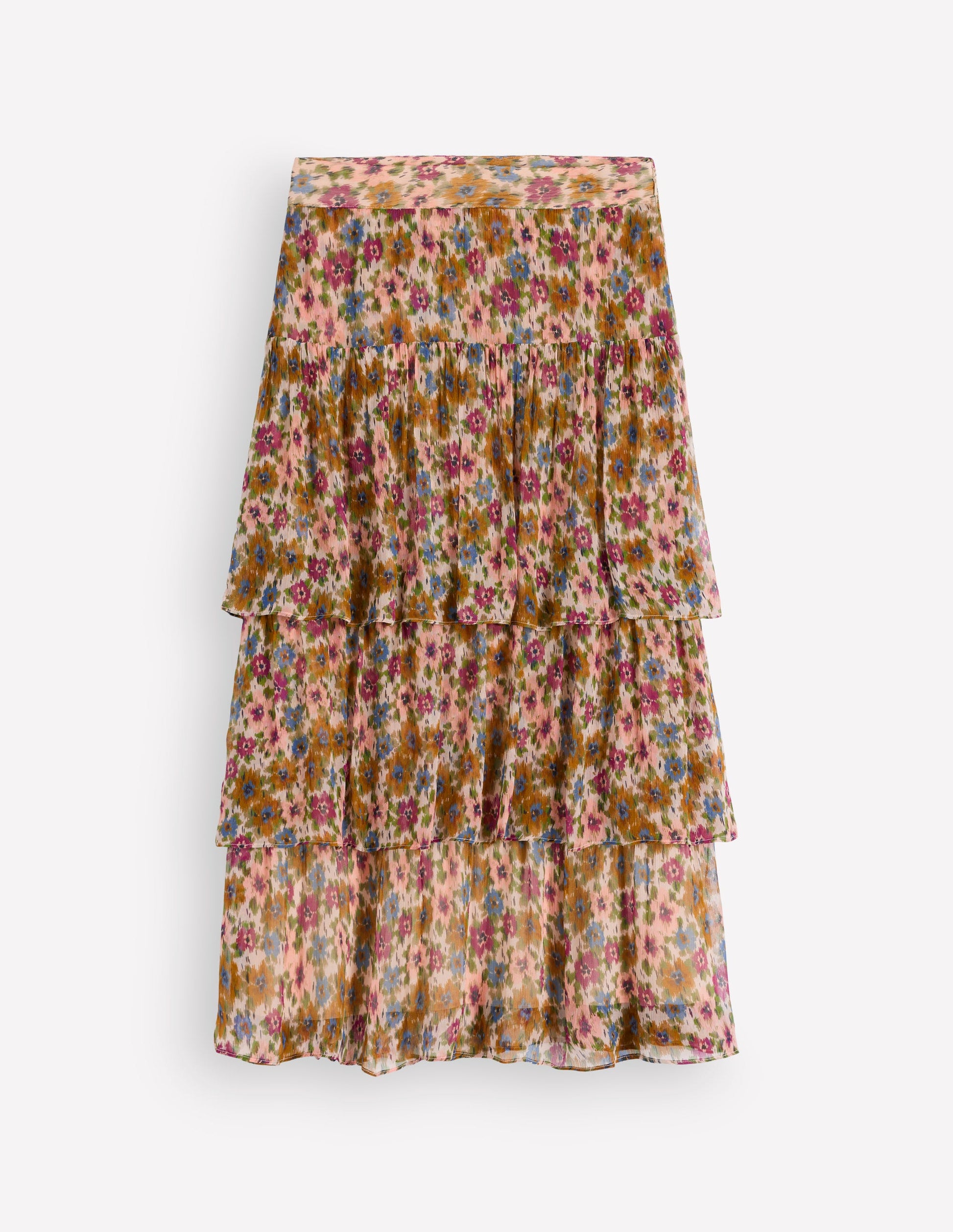Tiered Ruffle Midi Skirt-Multi, Flecked Garden-9