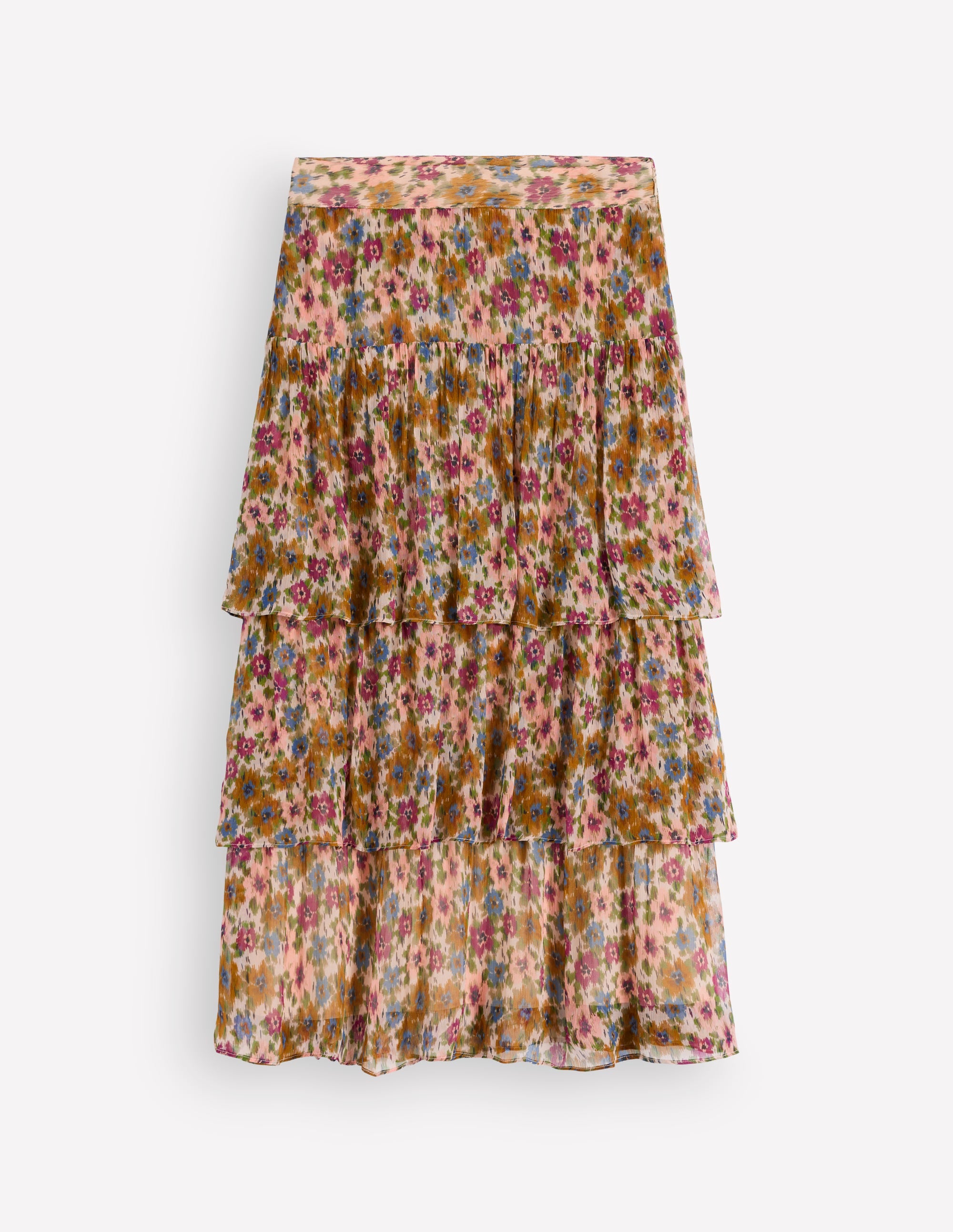 Tiered Ruffle Midi Skirt-Multi, Flecked Garden - Image 8