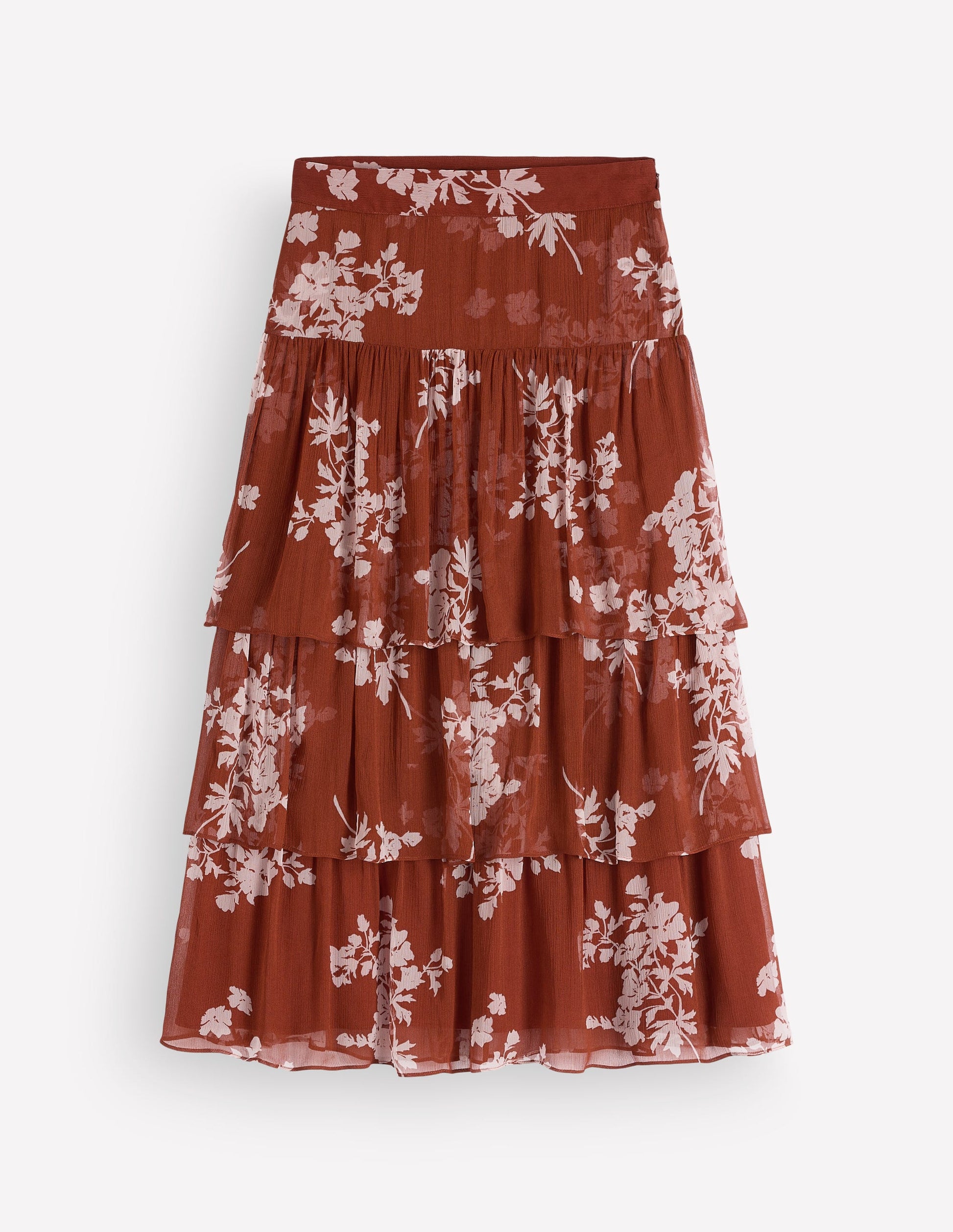 Tiered Ruffle Midi Skirt-Arabian Spice, Flecked Bunch-7