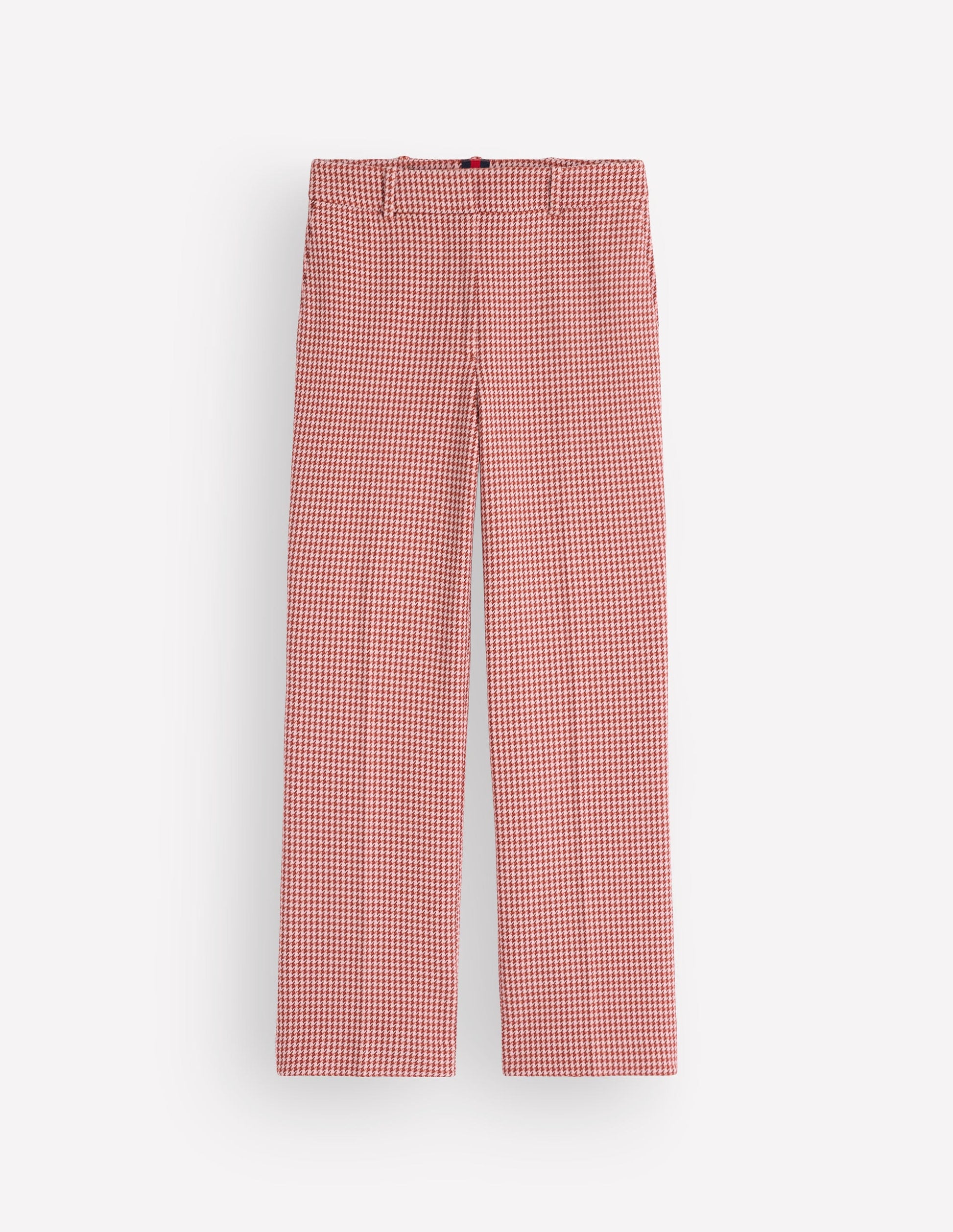 Canonbury Cotton 7/8 Trousers-Pink, Brown Puppytooth-6