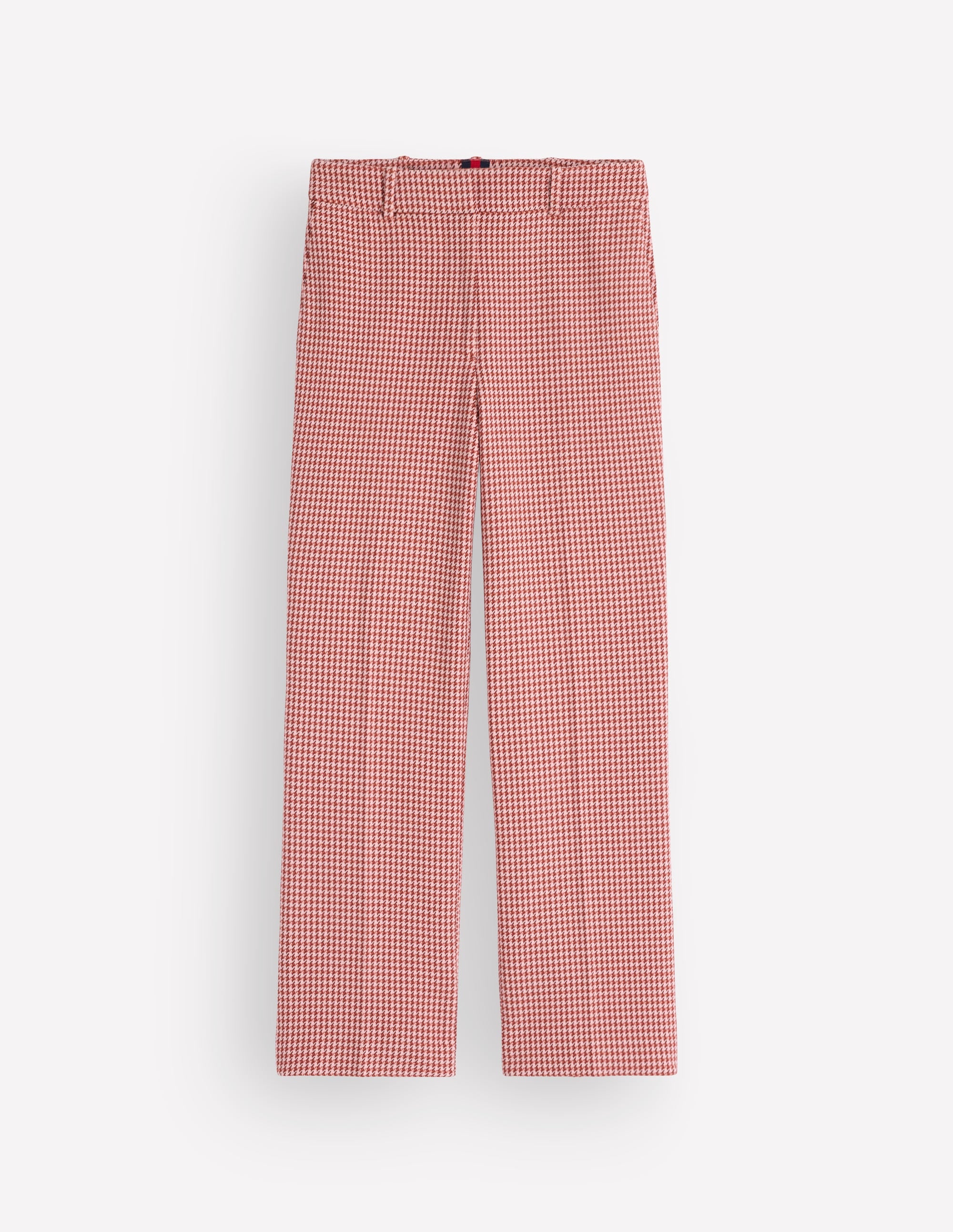 Canonbury Cotton 7/8 Trousers-Pink, Brown Puppytooth - Image 6