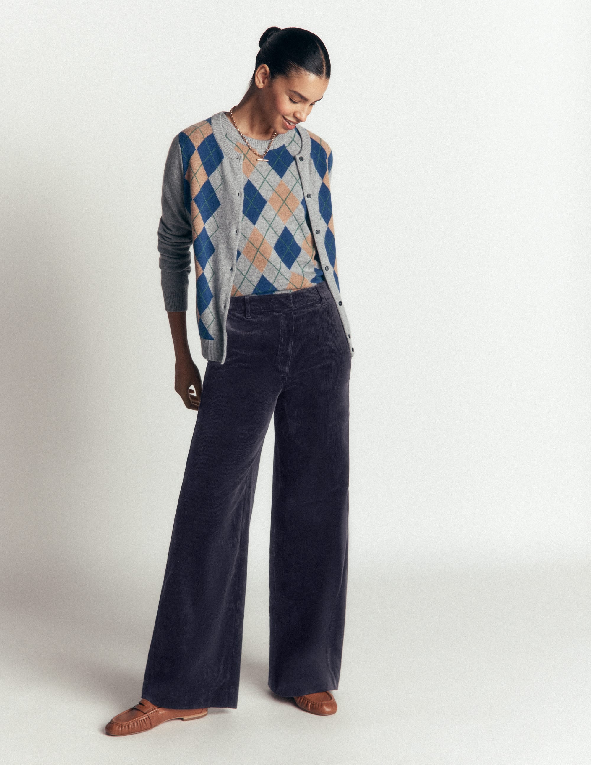Belgravia Cord Trousers-Navy - Image 1