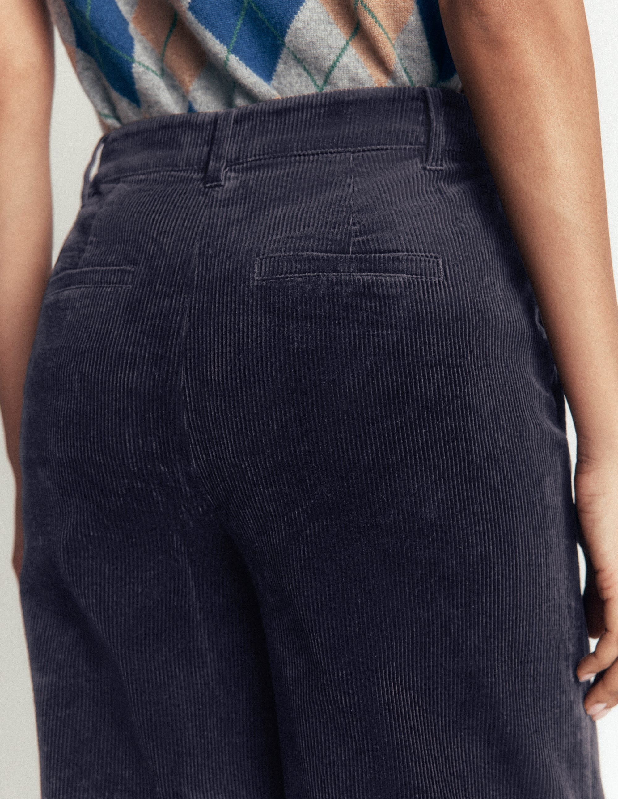 Belgravia Cord Trousers-Navy - Image 2