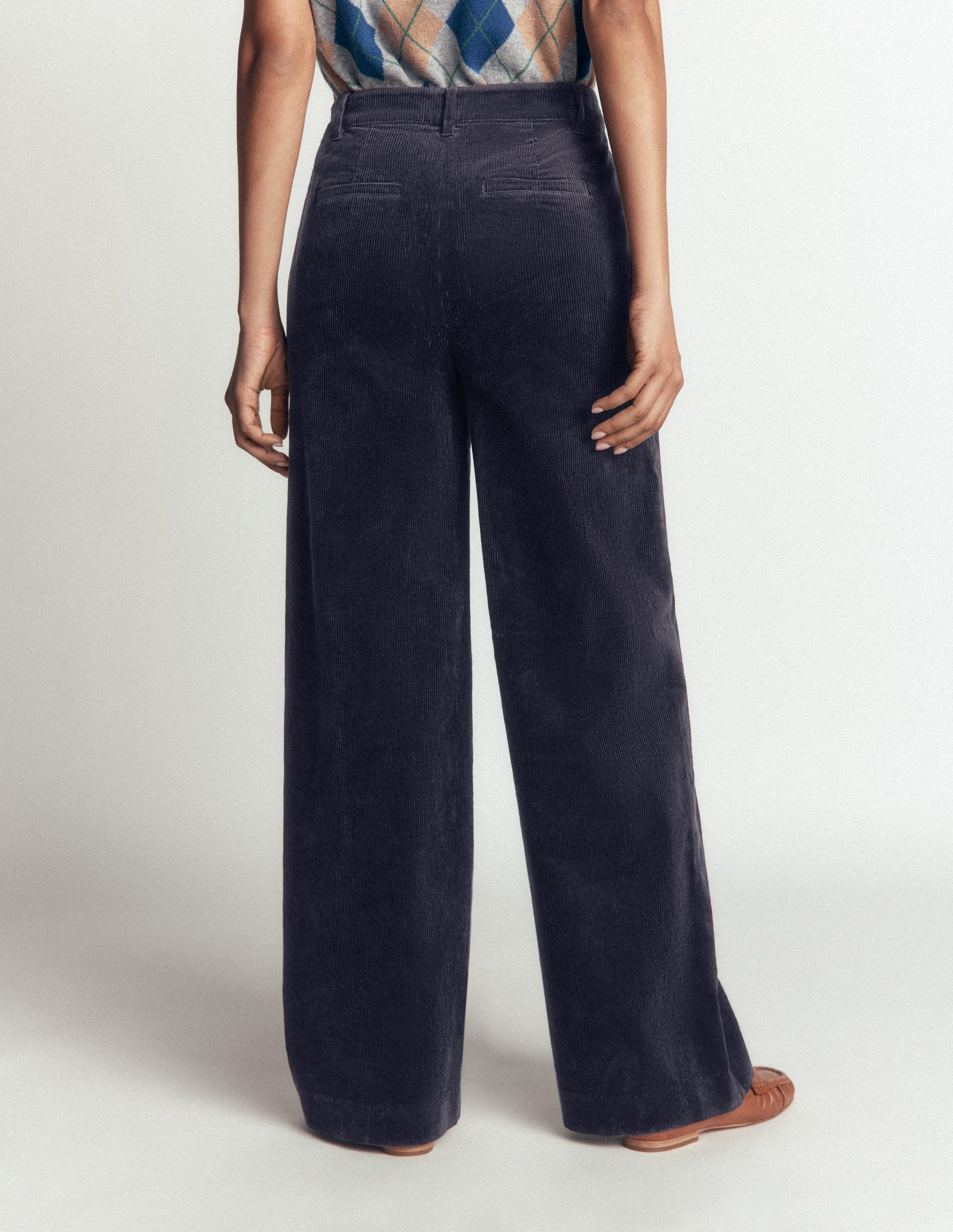 Belgravia Cord Trousers-Navy-3