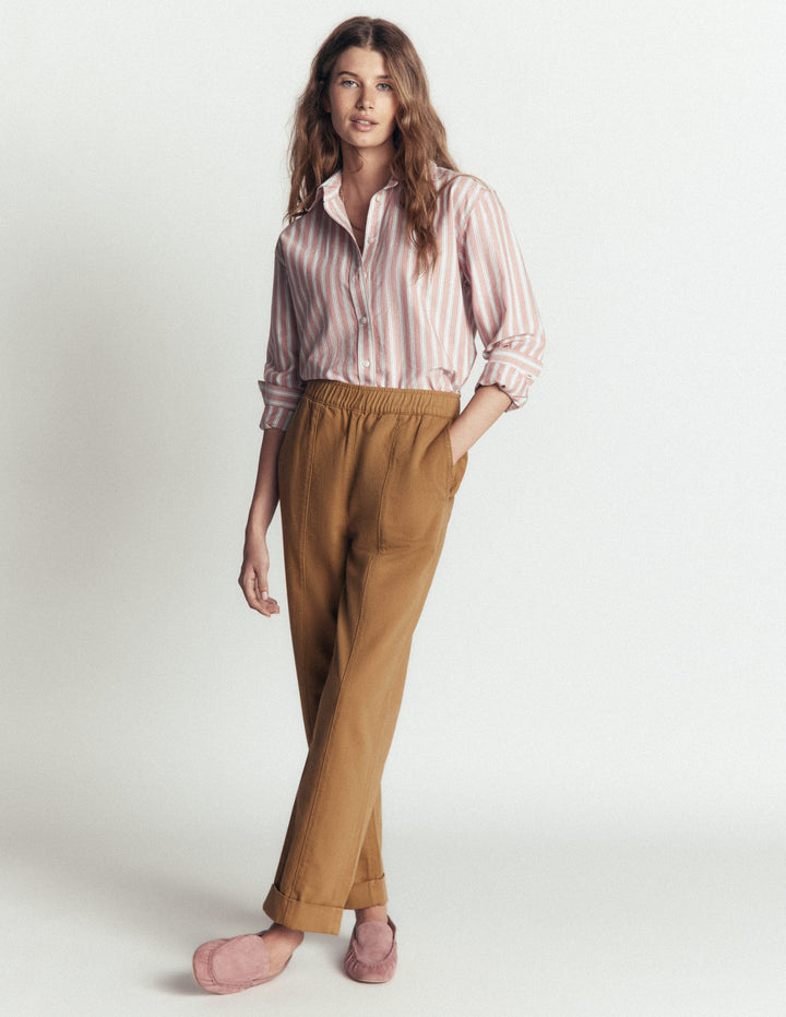Mid Rise Straight Leg Trousers-Neutral