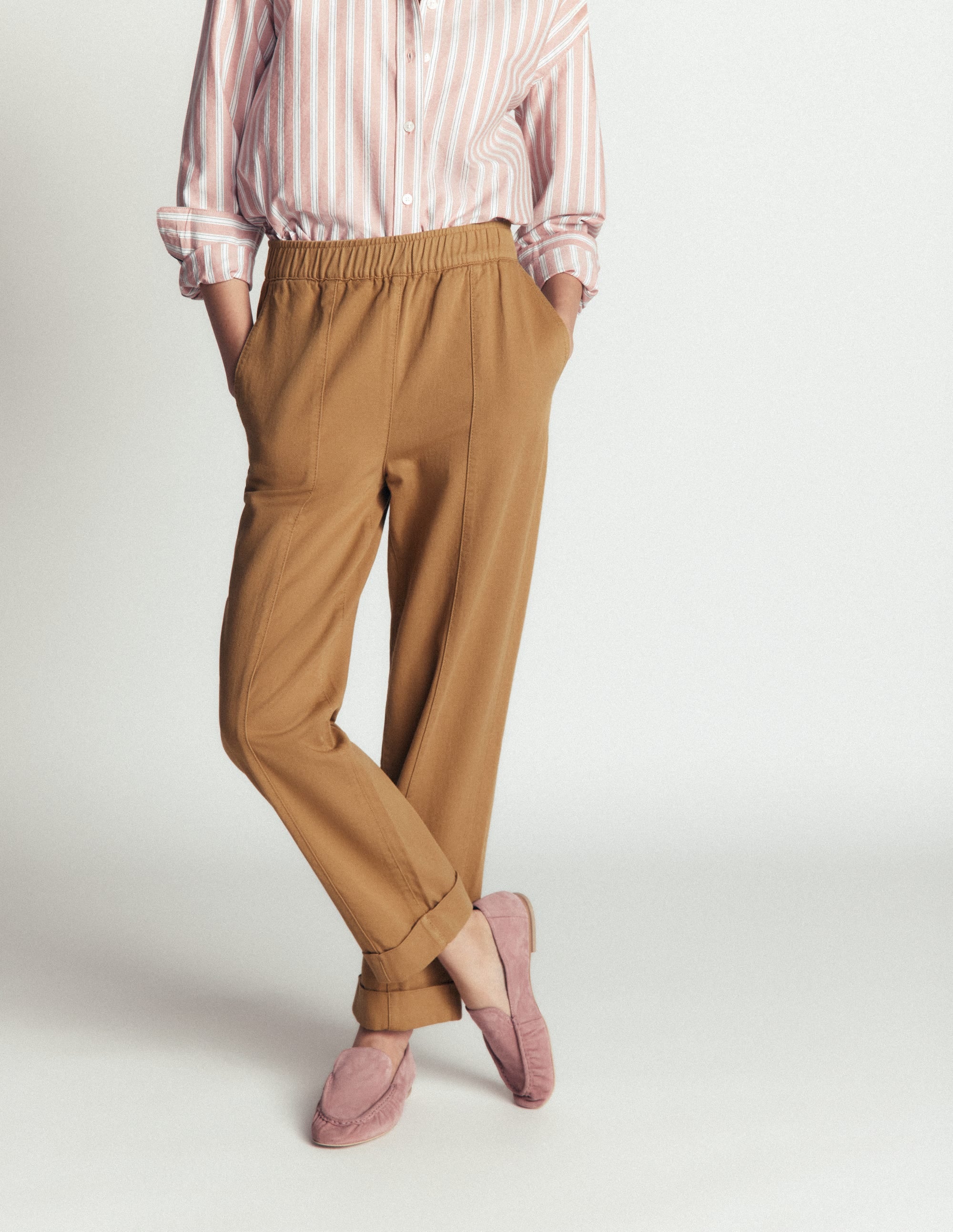 Mid Rise Straight Leg Trousers-Neutral - Image 4