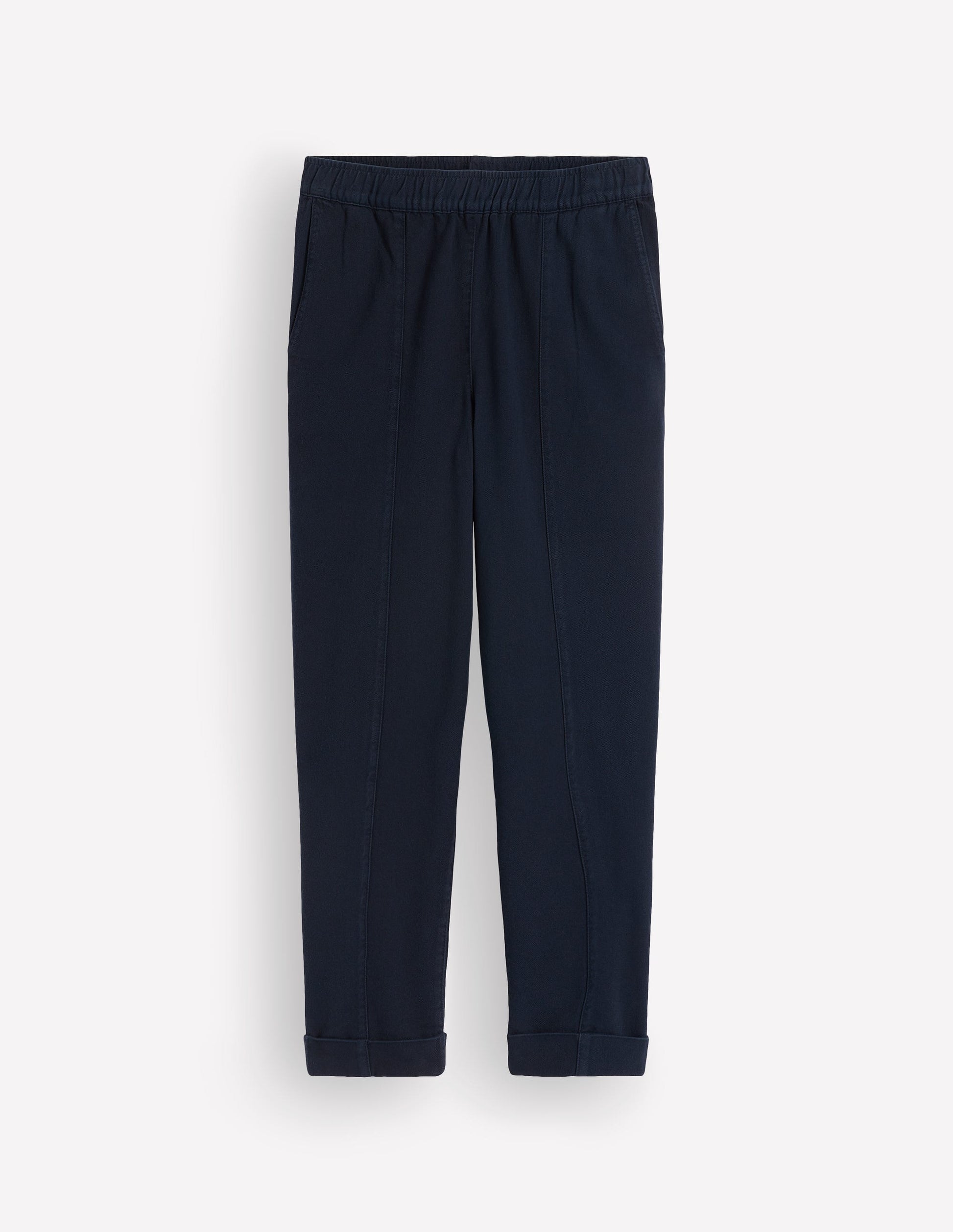 Mid Rise Straight Leg Trousers-Navy-5